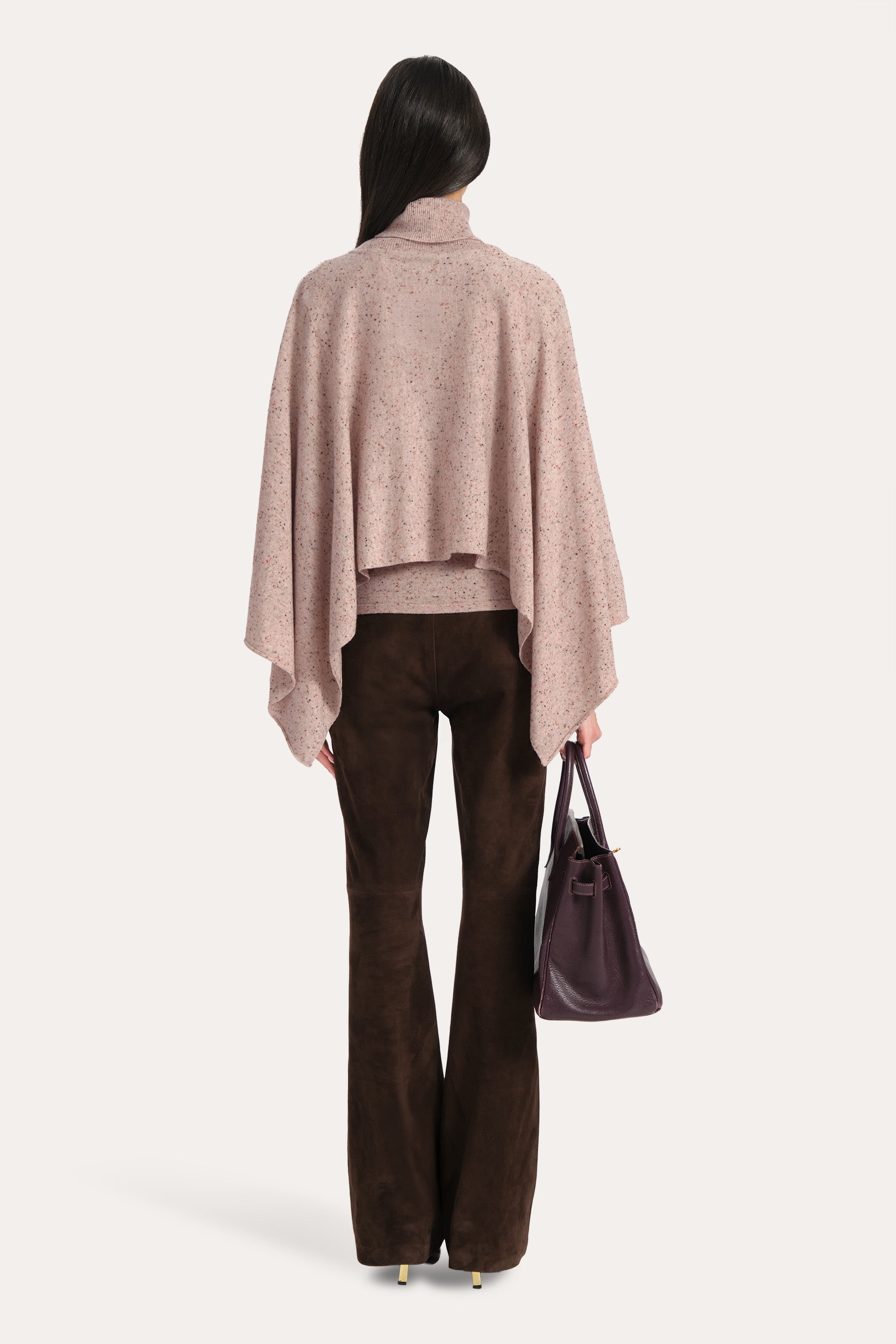 Elie Tahari Kennedy ponczo kaszmirowe Strawberry