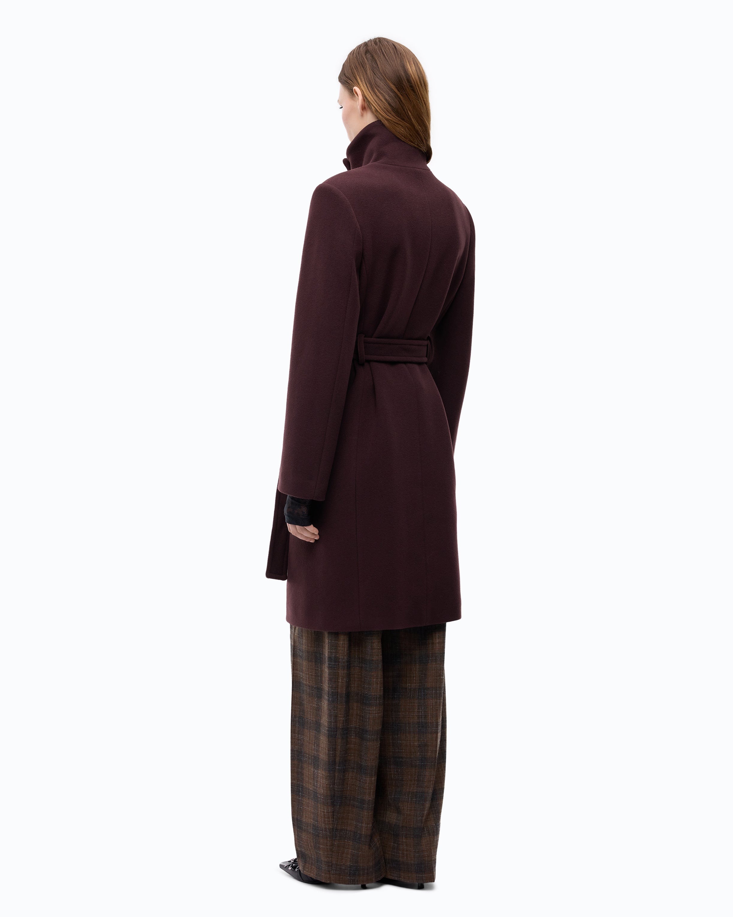 Pinko Citiso Coat płaszcz bordowy wełna