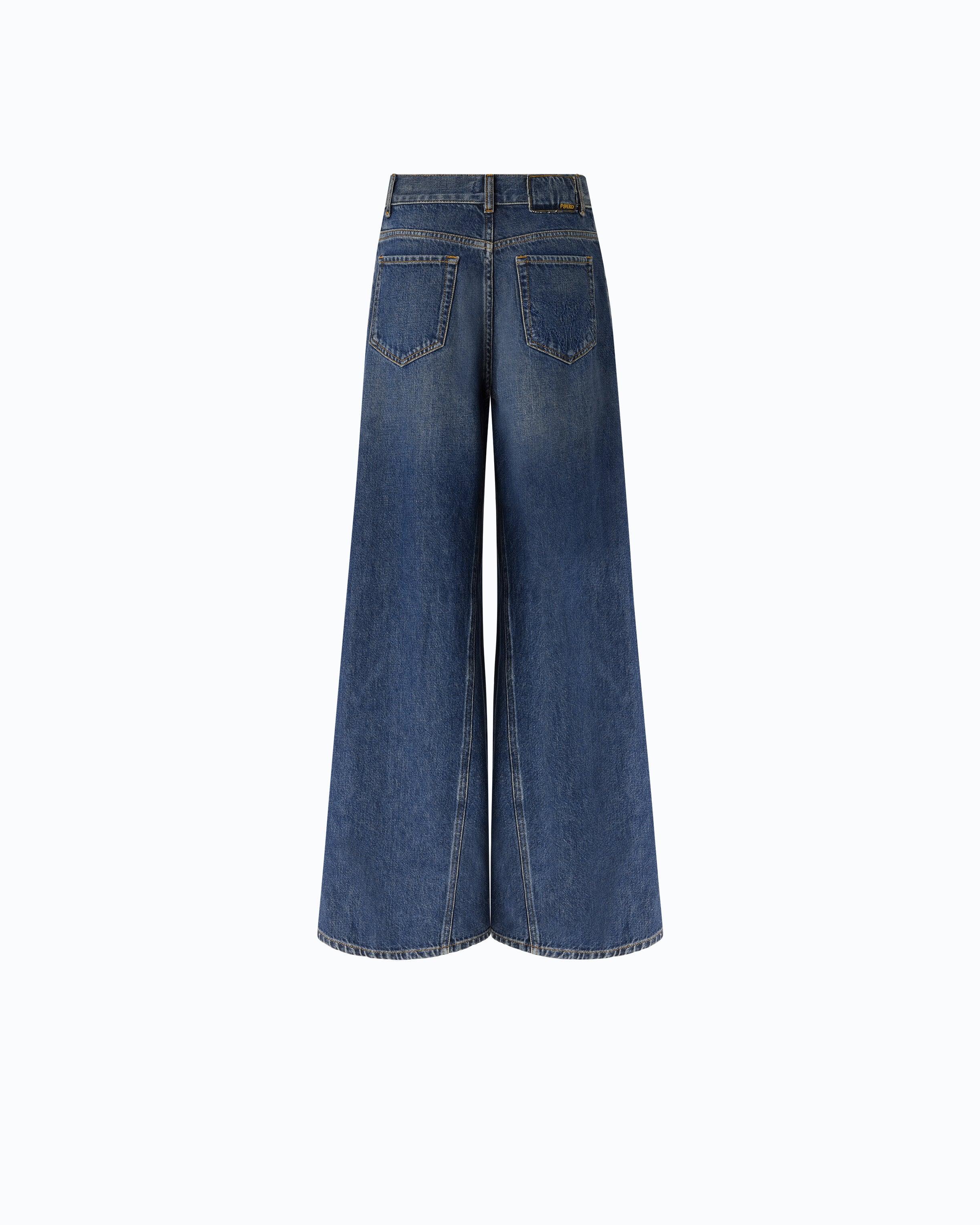 Pinko Winona Wide Leg jeansy szerokie niebieskie vintage