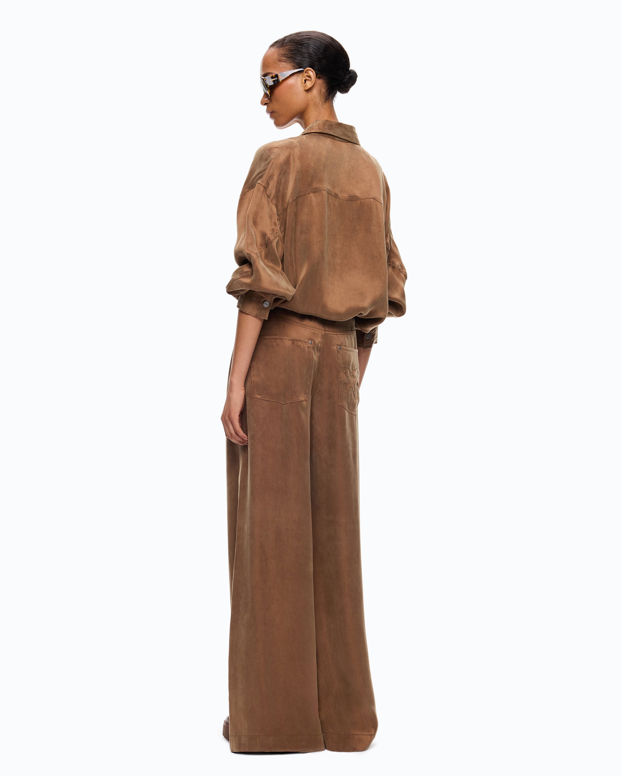 Pinko Careser koszula welurowa twill brązowa