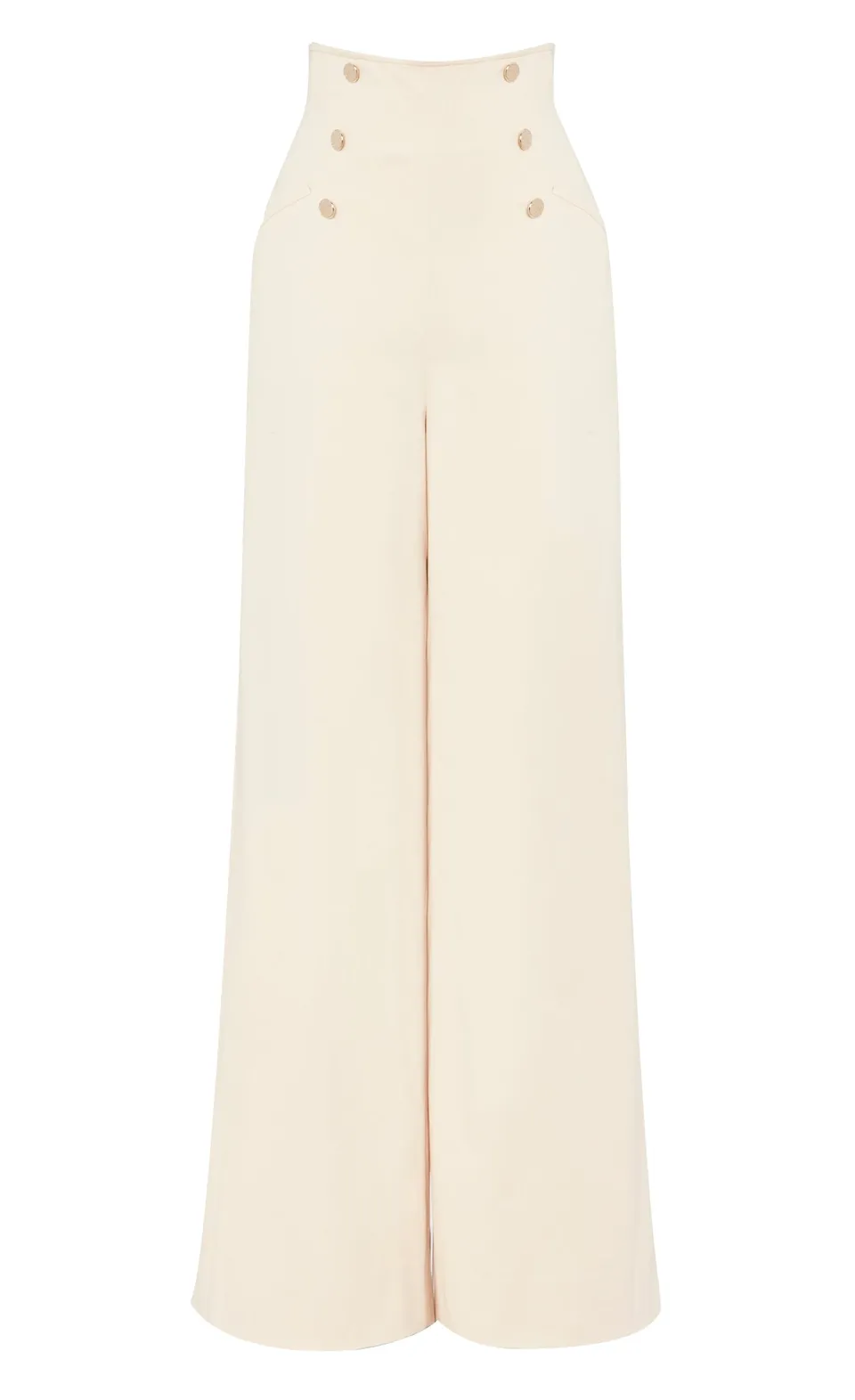 Temperley London Castell spodnie palazzo Sandy Cream bawełniane