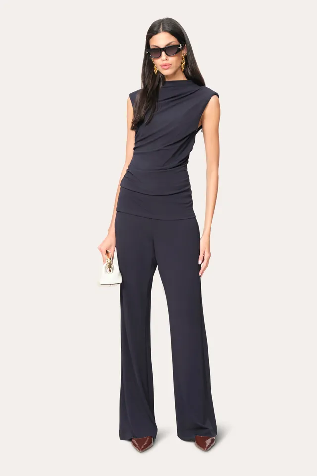Elie Tahari Matte Jersey E454N205 spodnie indigo matowe