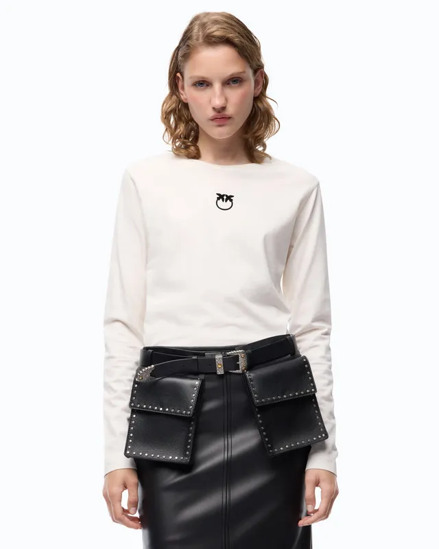 Pinko Toblino T-Shirt koszulka beżowa bawełniana