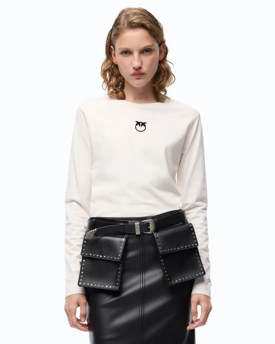 Pinko Toblino T-Shirt koszulka beżowa bawełniana