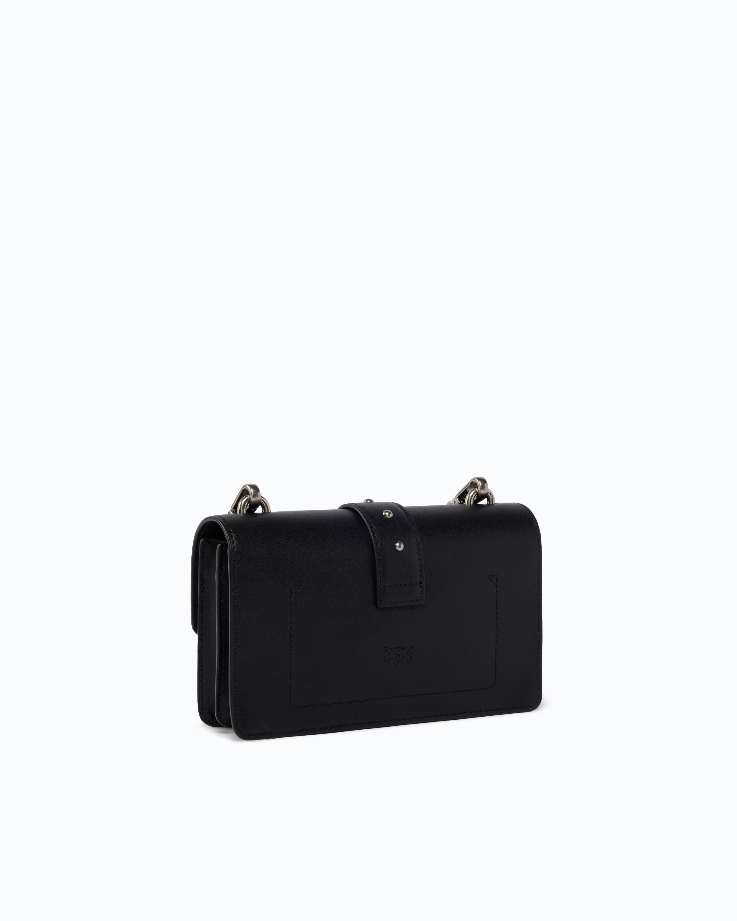 Pinko Love Bag One torebka skórzana czarna mała