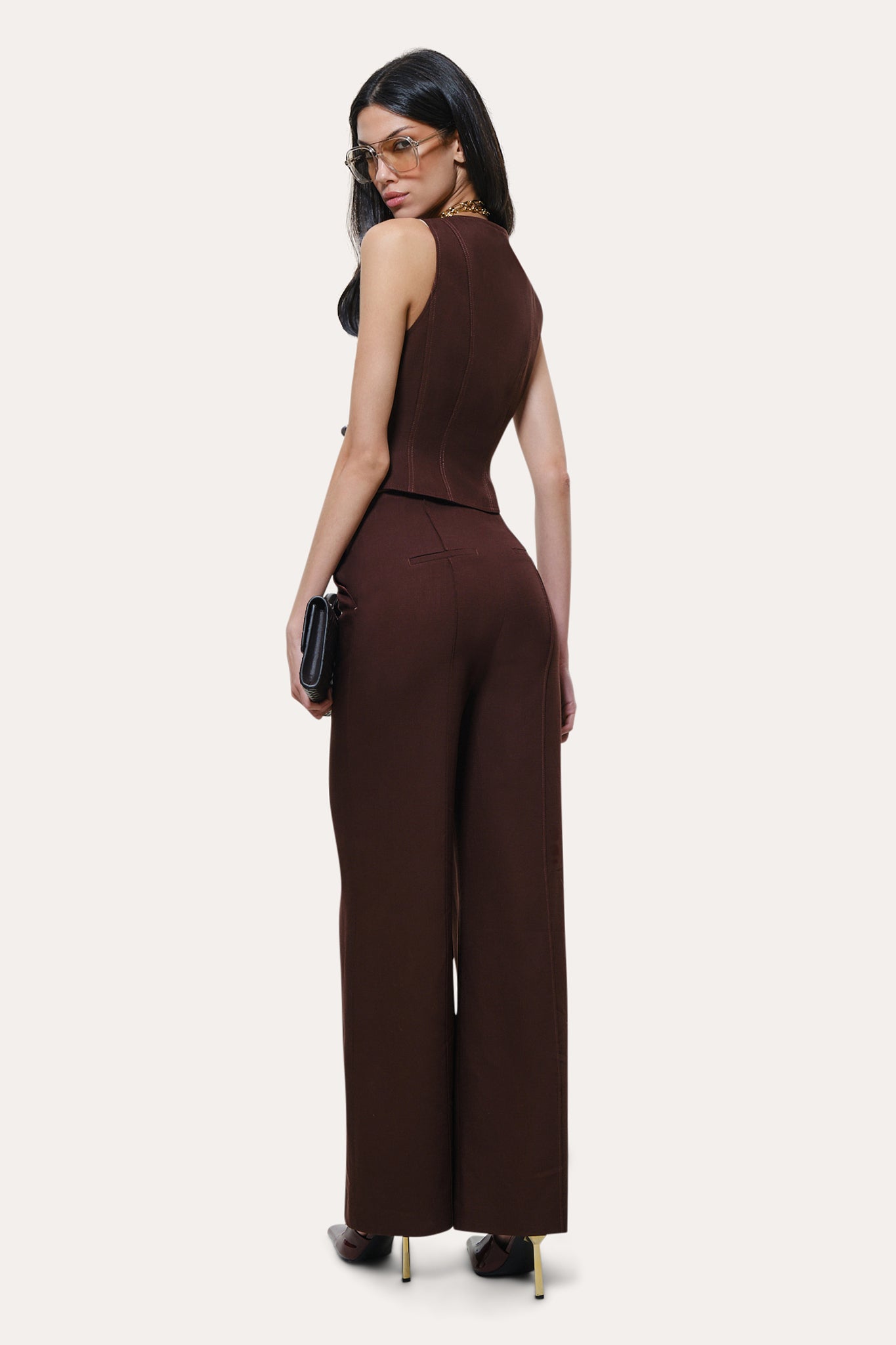 Elie Tahari Zoe E3019506 kamizelka bordowa