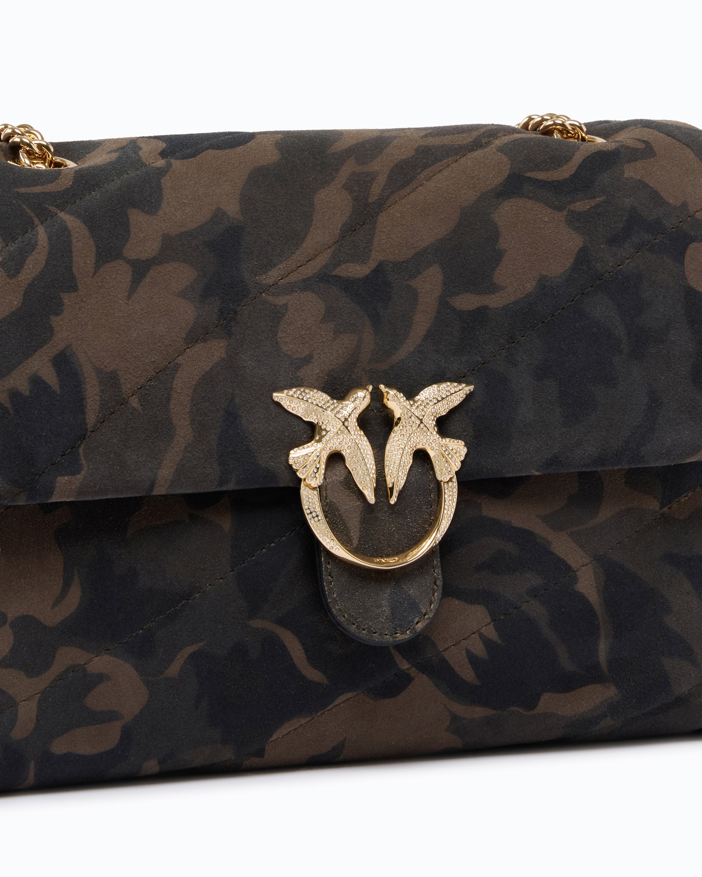 Pinko Love Bag Puff torebka zamszowa moro U