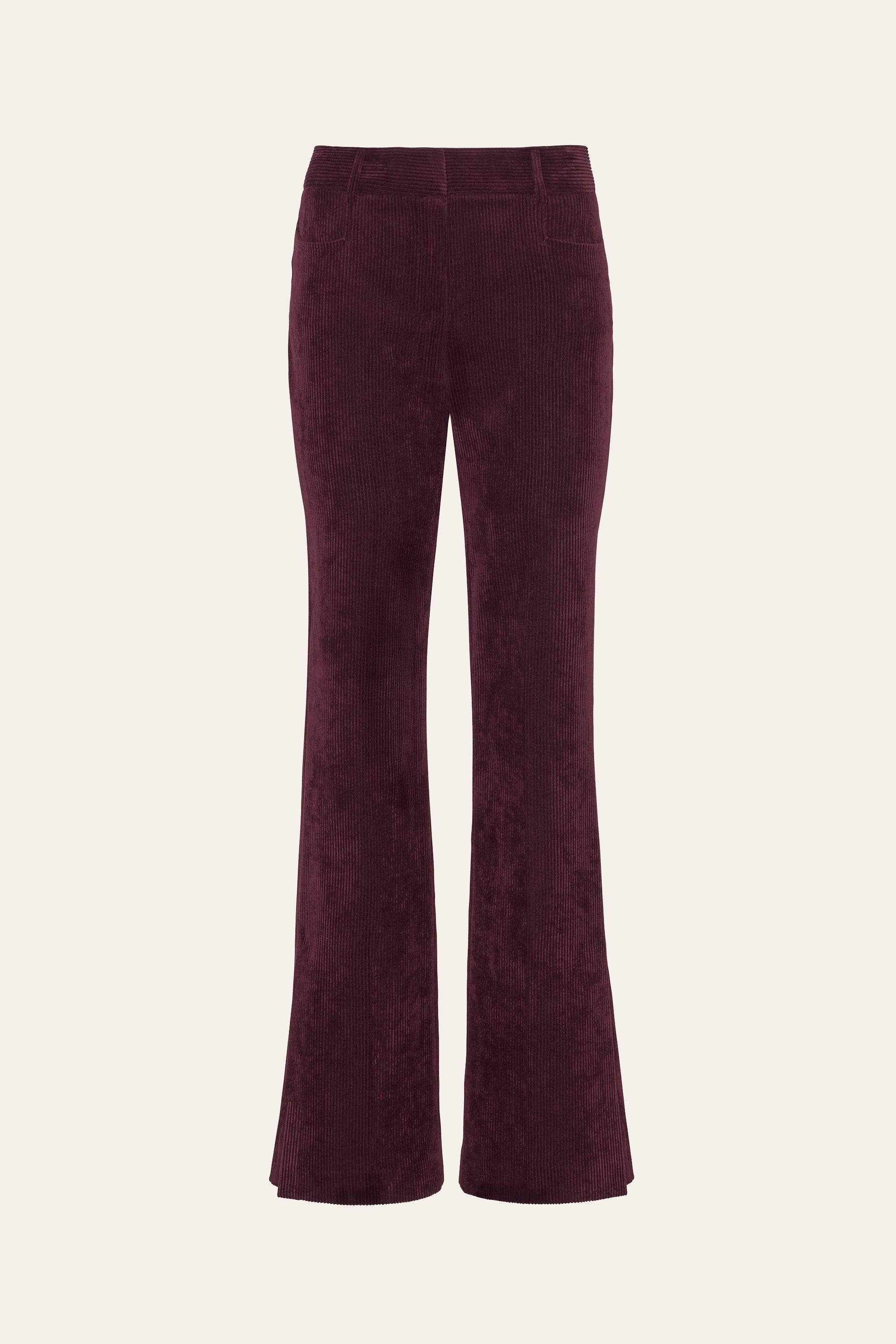 Elie Tahari Catalina Italian Corduroy Pants spodnie bordowe