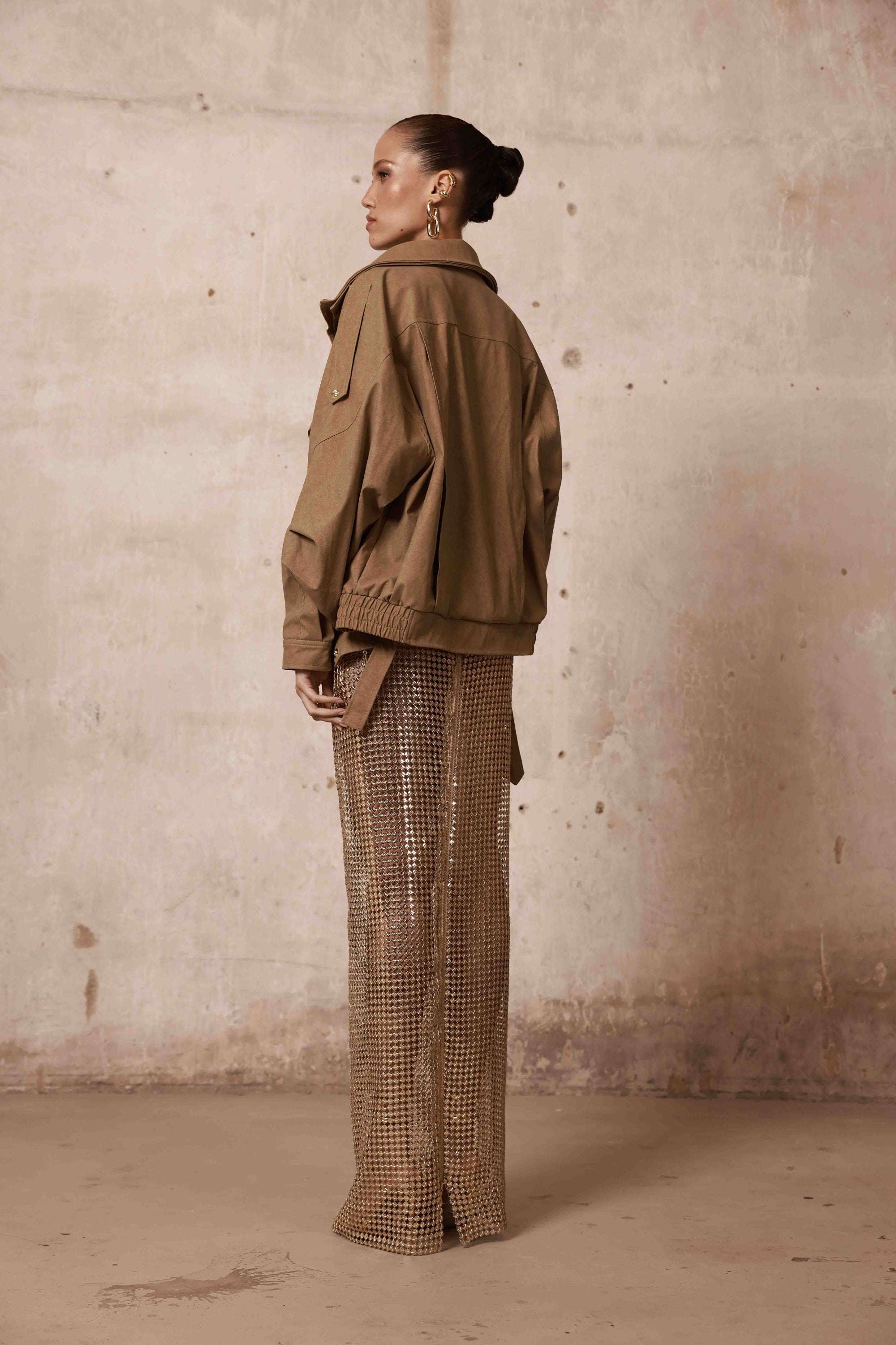 Bronx and Banco Oasis Khaki kurtka ekozamszowa