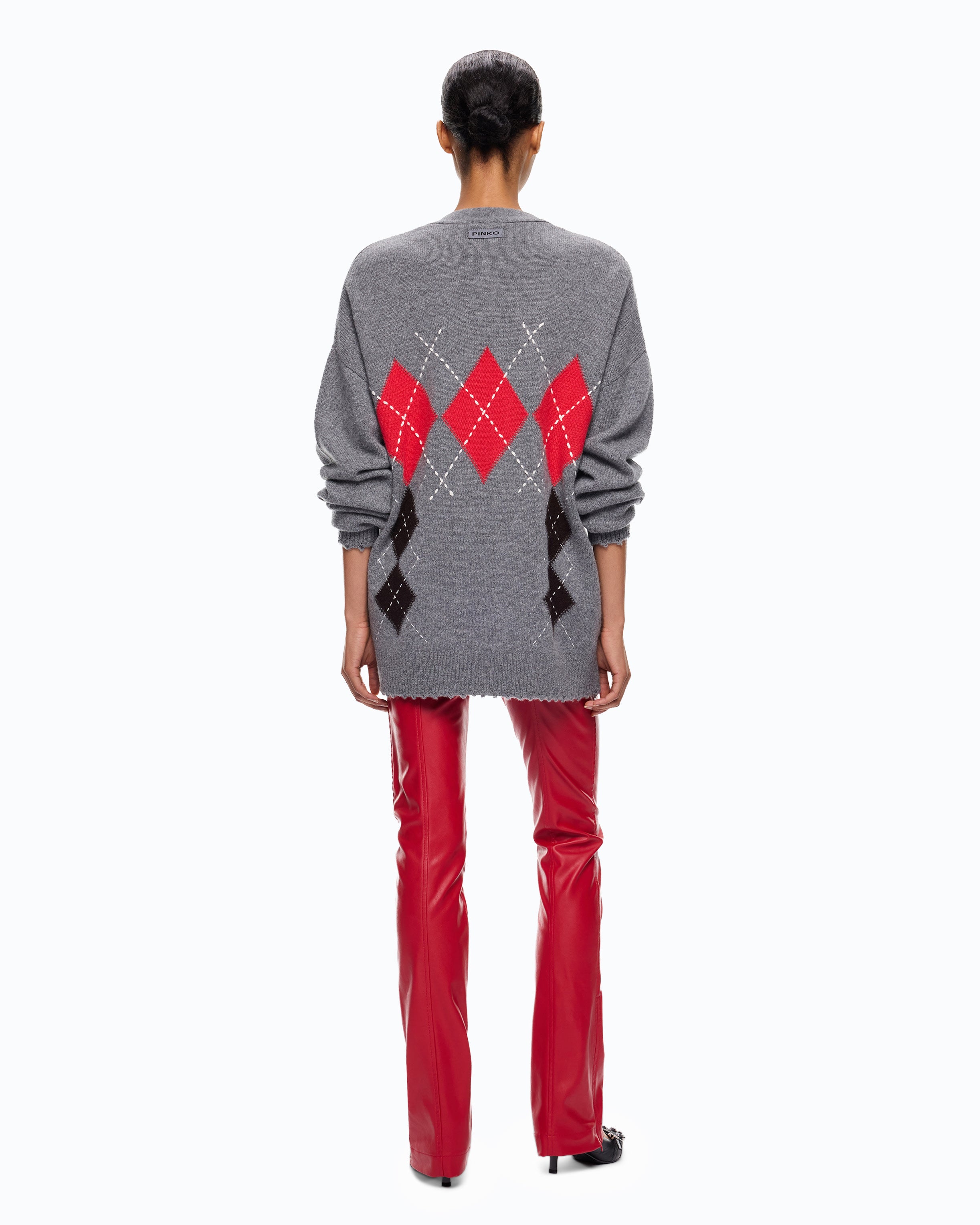 Pinko Bristol Cardigan kardigan wełniany w romby