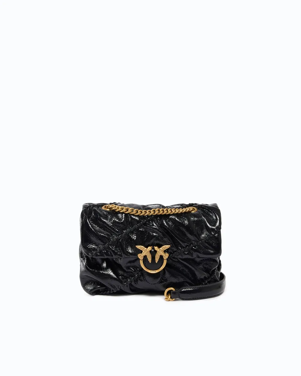 Pinko Love Bag Puff Mini torebka czarna crinkle