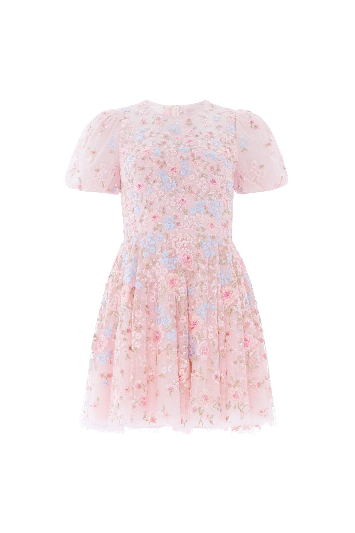Needle & Thread Peony Bouquet Dress sukienka różowa mini haft