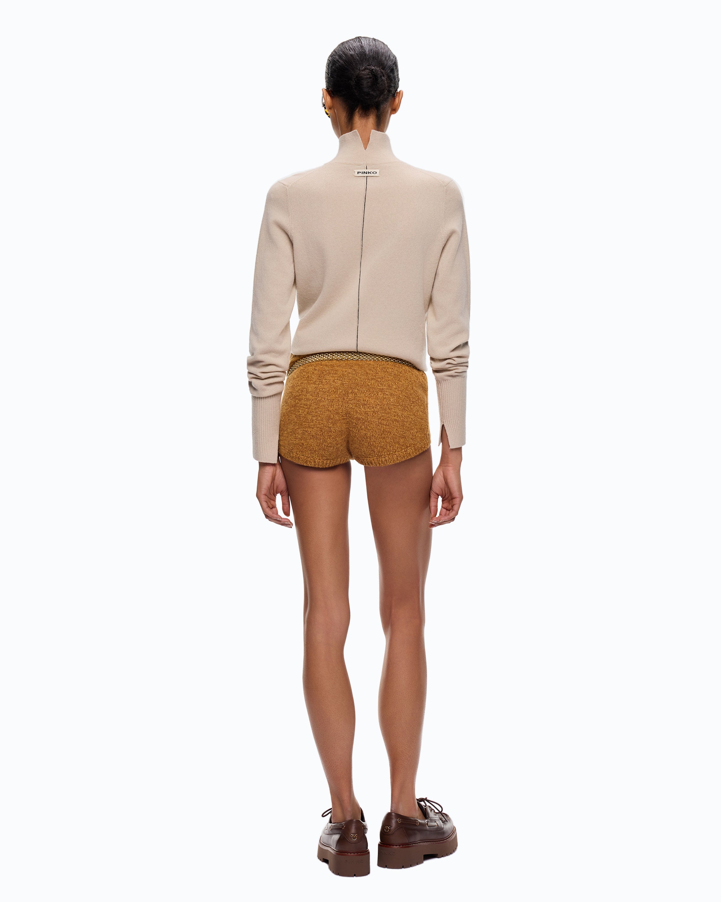 Pinko Postdam Shorts szorty wełniane kryształki