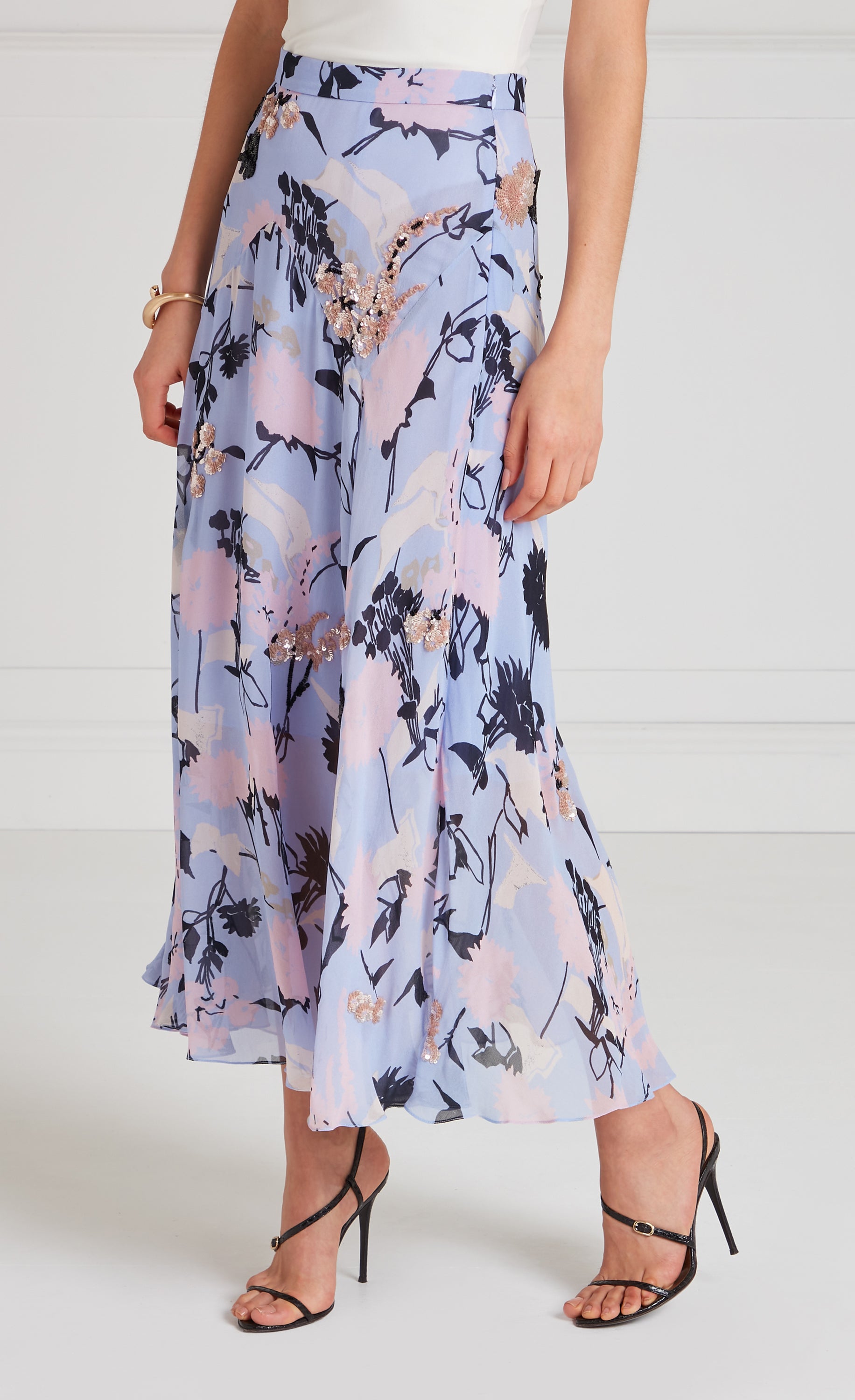 Temperley London Maisie spódnica lawendowa midi