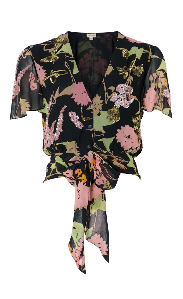 Temperley London Maisie bluzka z cekinami Black Mix