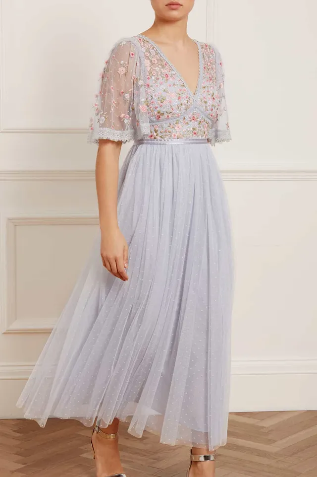 Needle & Thread Ribbon Bouquet Bodice suknia Blue Multi