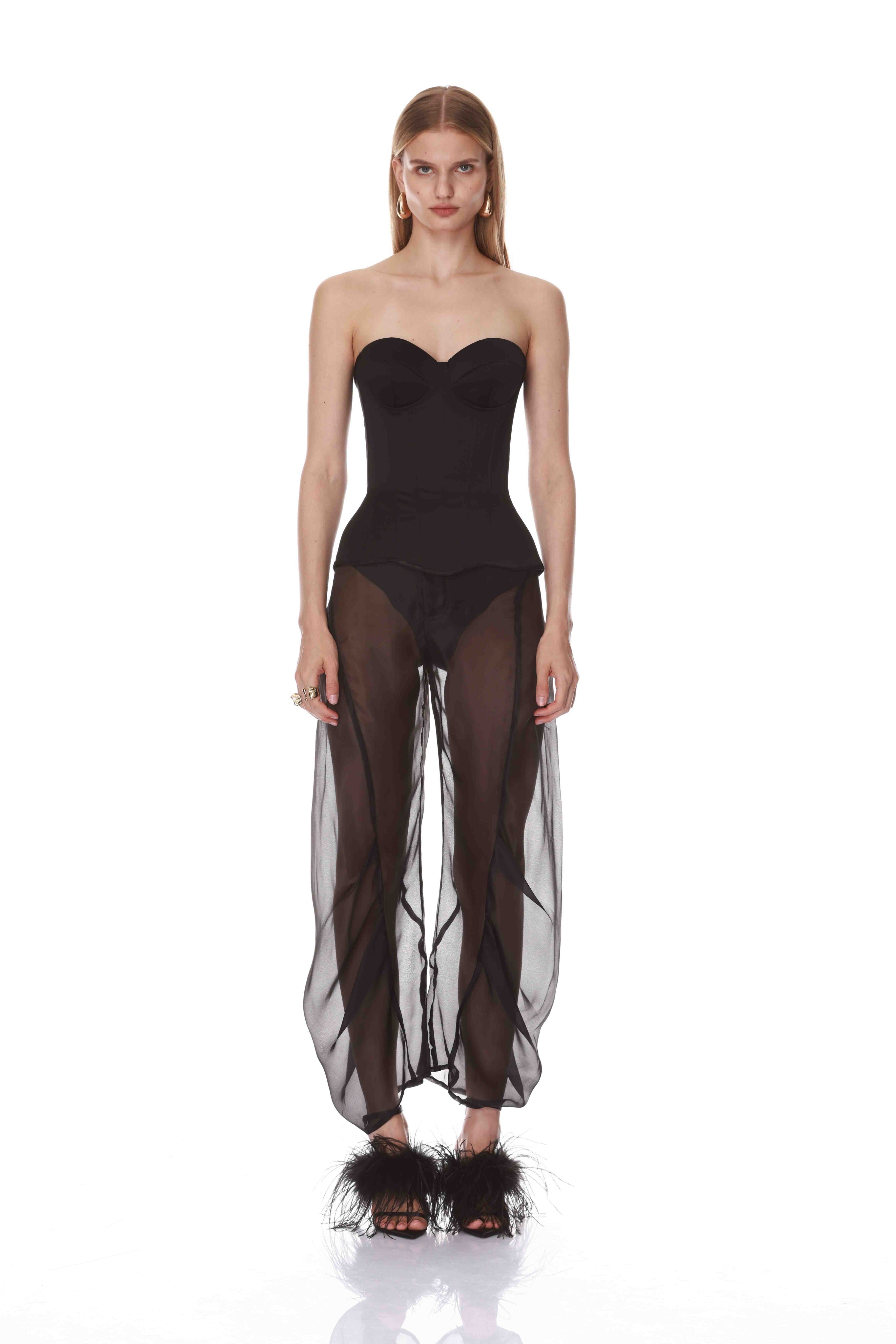 Bronx and Banco Vivi Satin Corset gorset czarny