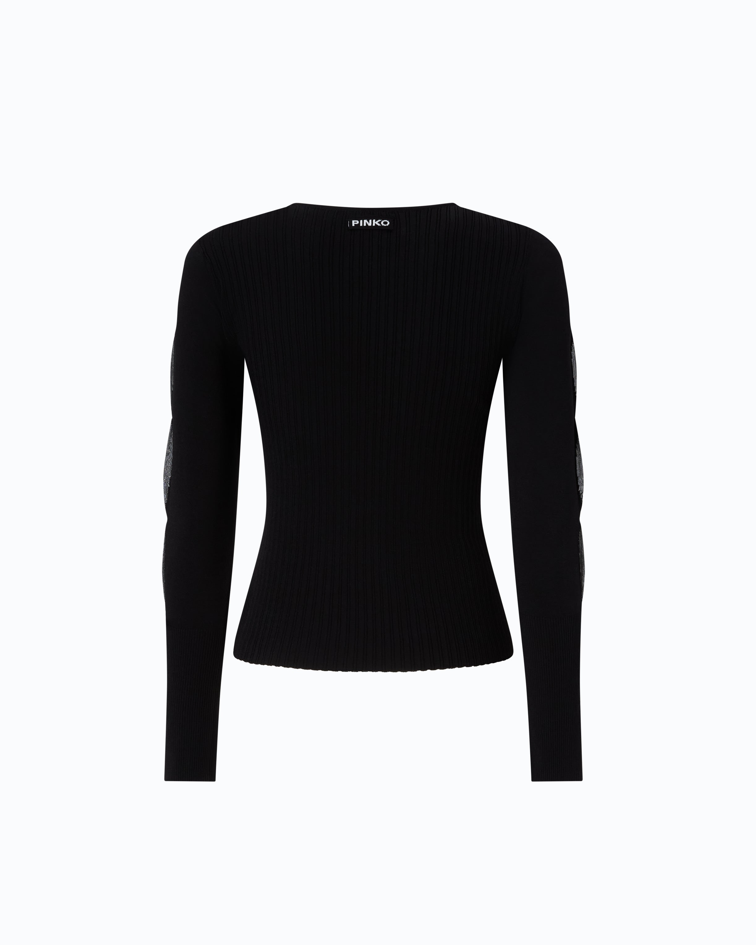 Pinko Antibes sweter czarny z wycięciami