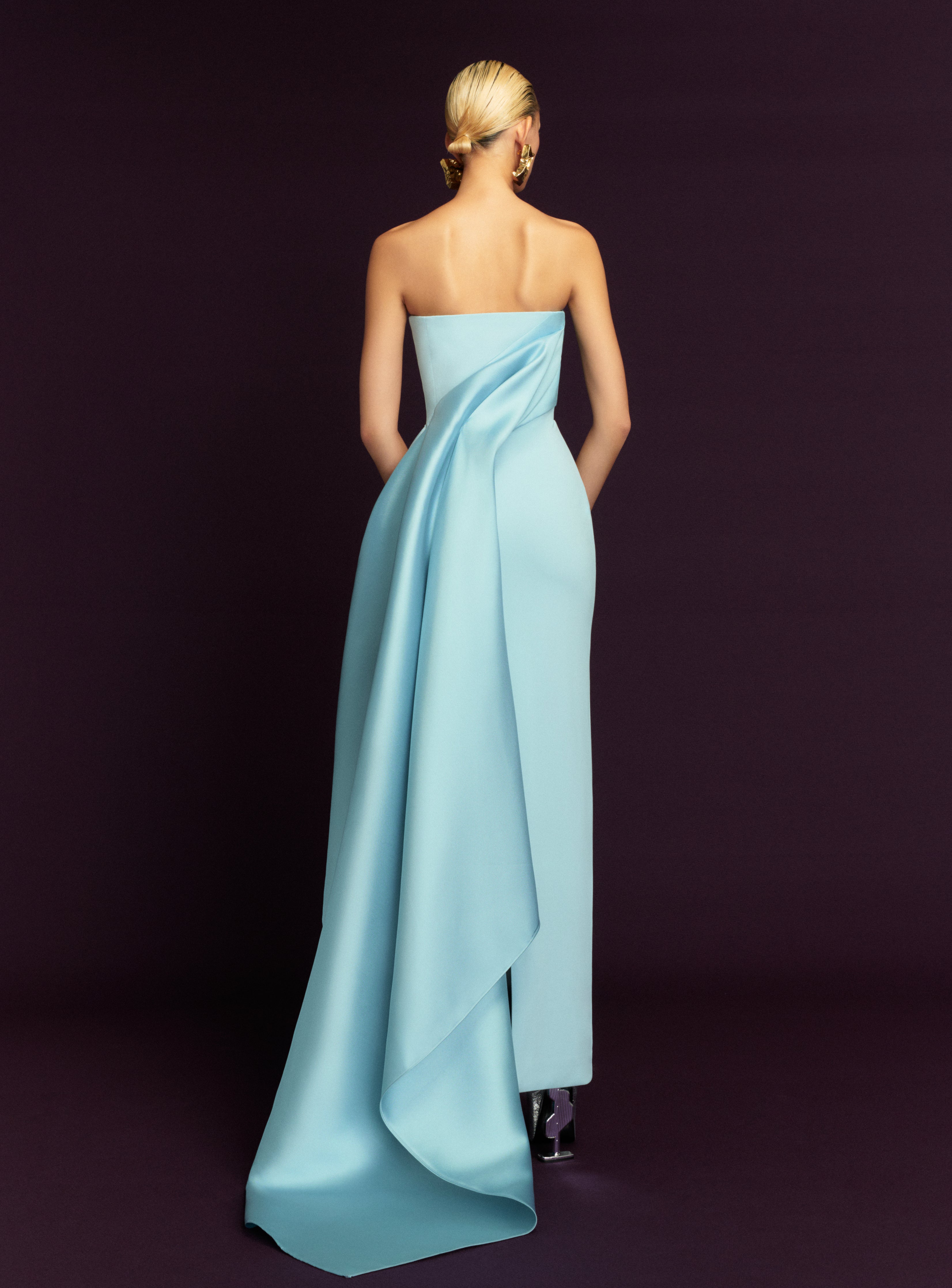 Solace London Kinsley sukienka wieczorowa maxi arctic blue