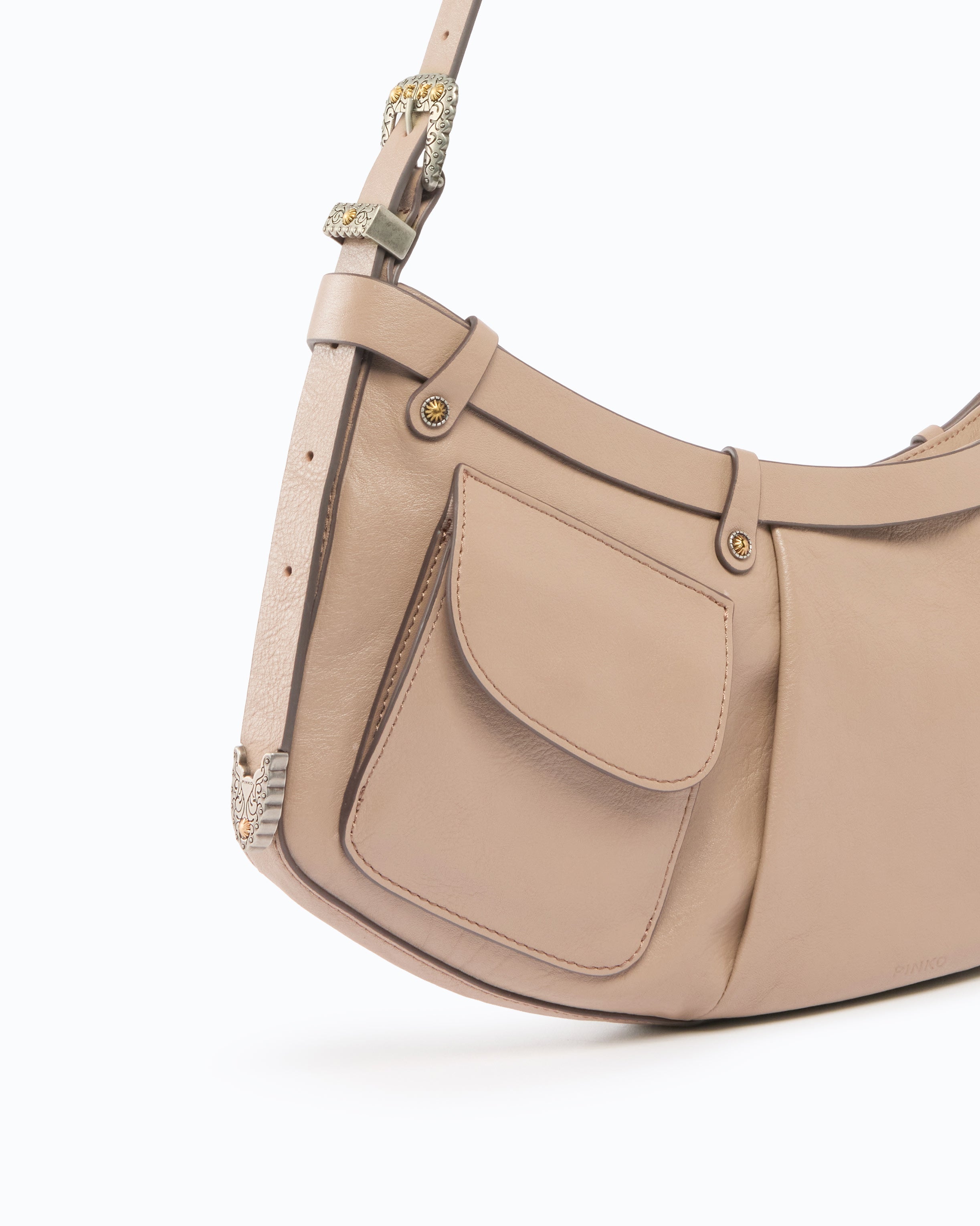 Pinko Pocket Body Bag torebka skórzana hobo