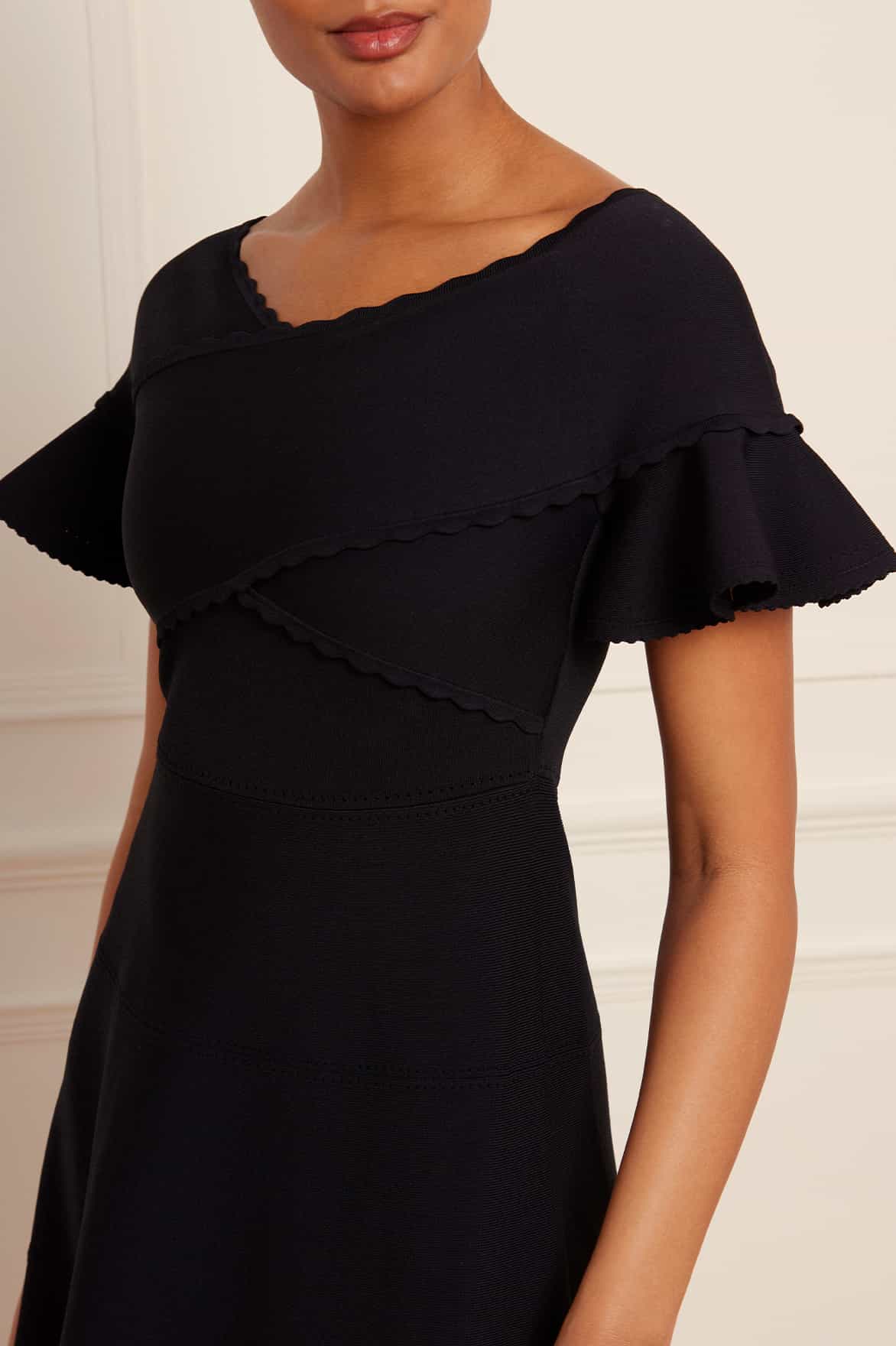Needle & Thread Wrap Front Knit Gown suknia czarna dzianinowa