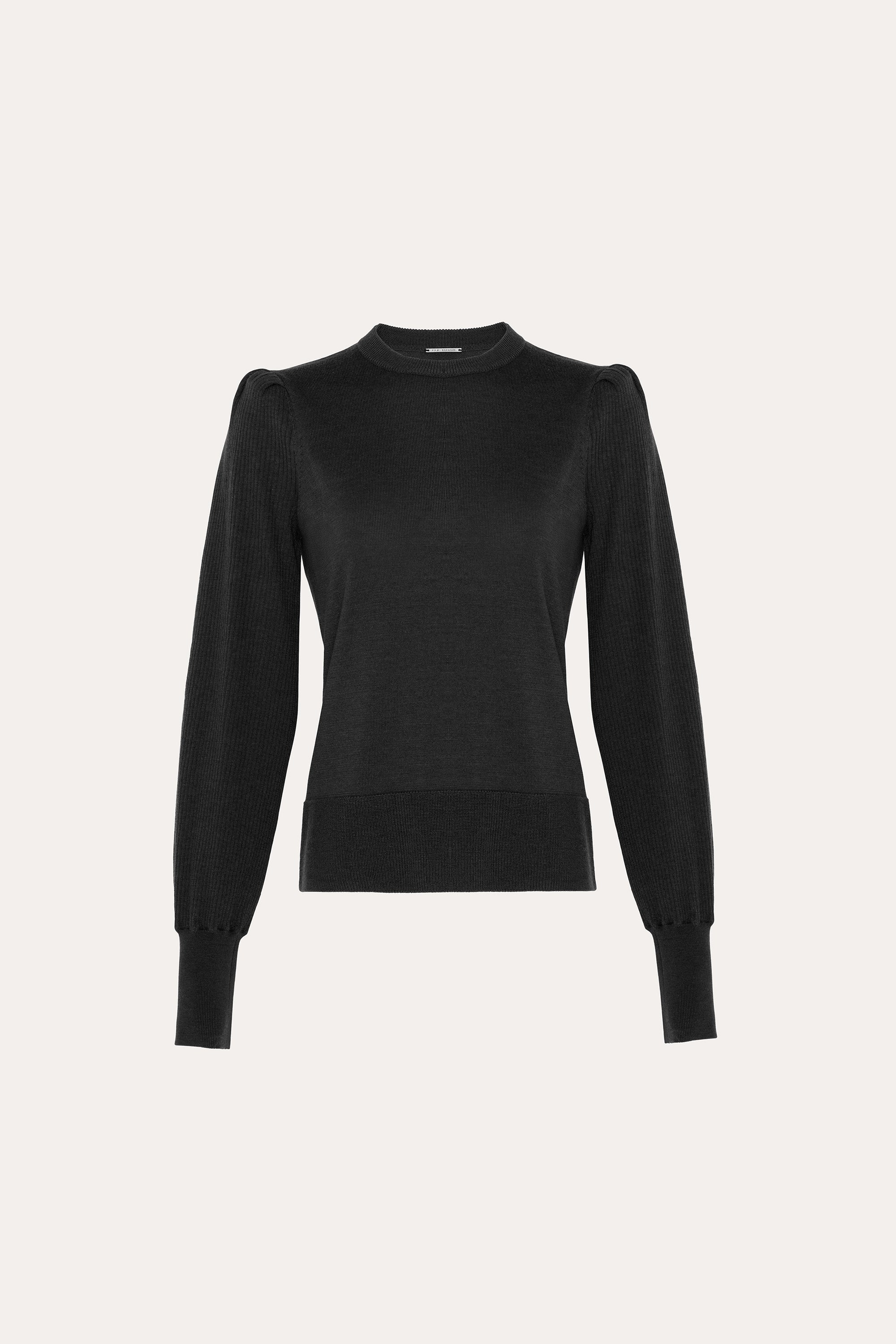 Elie Tahari Wool Blouson sweter wełniany czarny