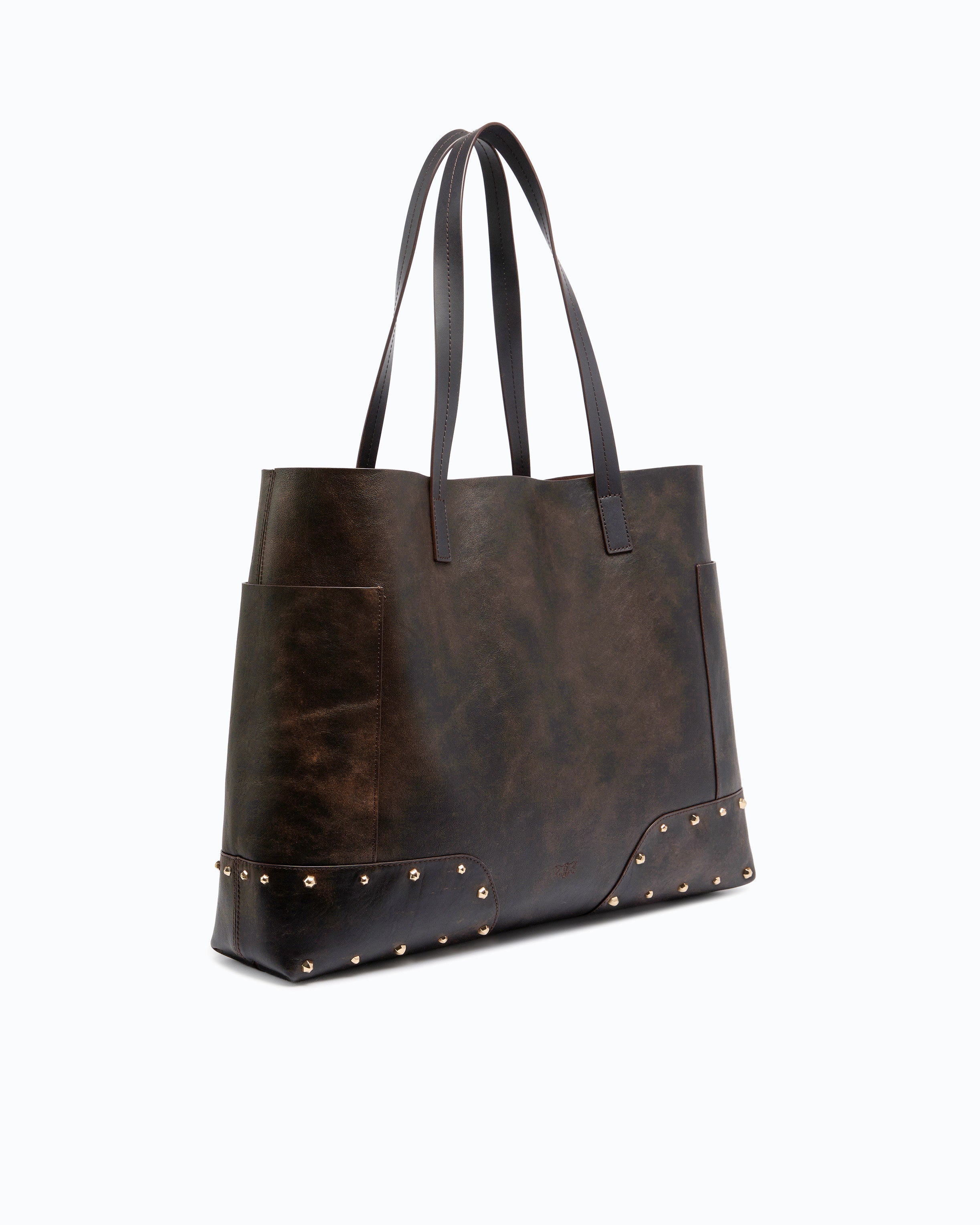 Pinko Tote Bag Studs shopperka skórzana ćwieki
