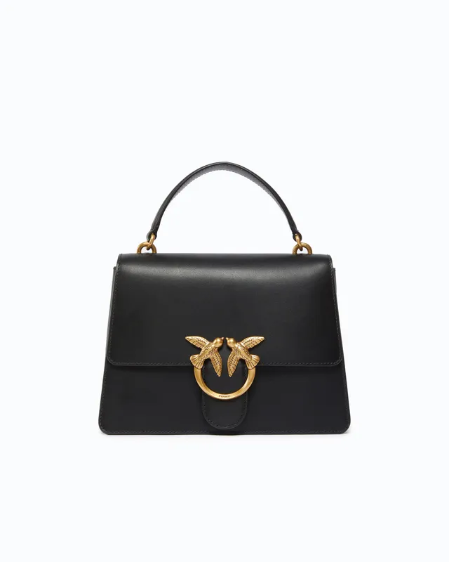 Pinko Love One Top Handle Light Mini torebka czarna skóra