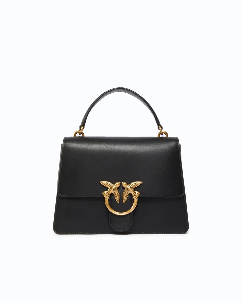 Pinko Love One Top Handle Light Mini torebka czarna skóra