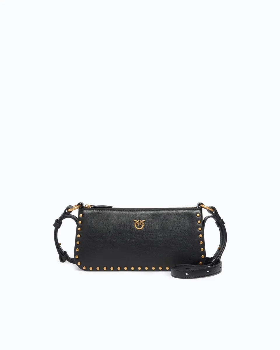 Pinko Half Moon Mini torebka skórzana czarna