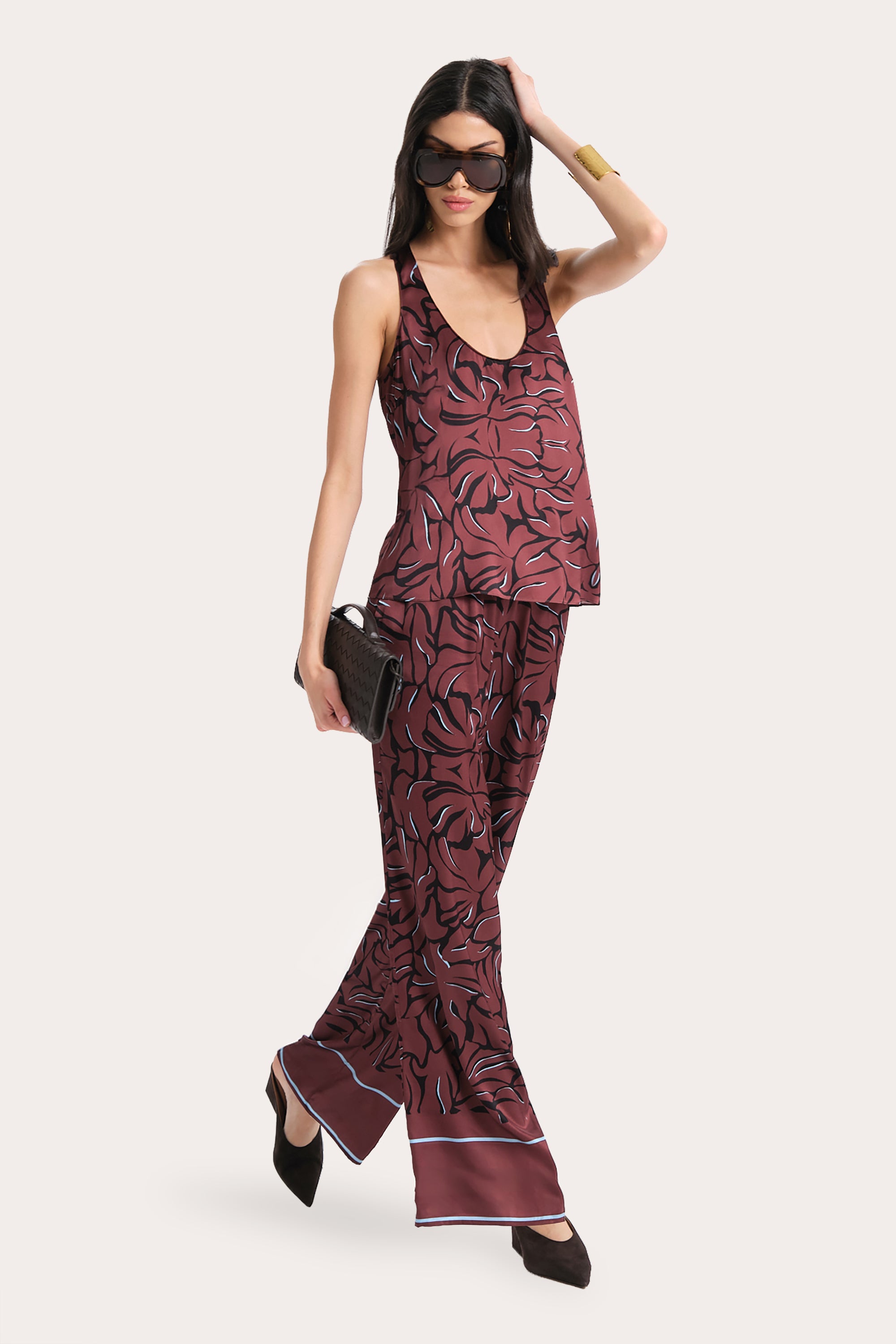 Elie Tahari Naya E7018506 top jedwabny Noir Coral