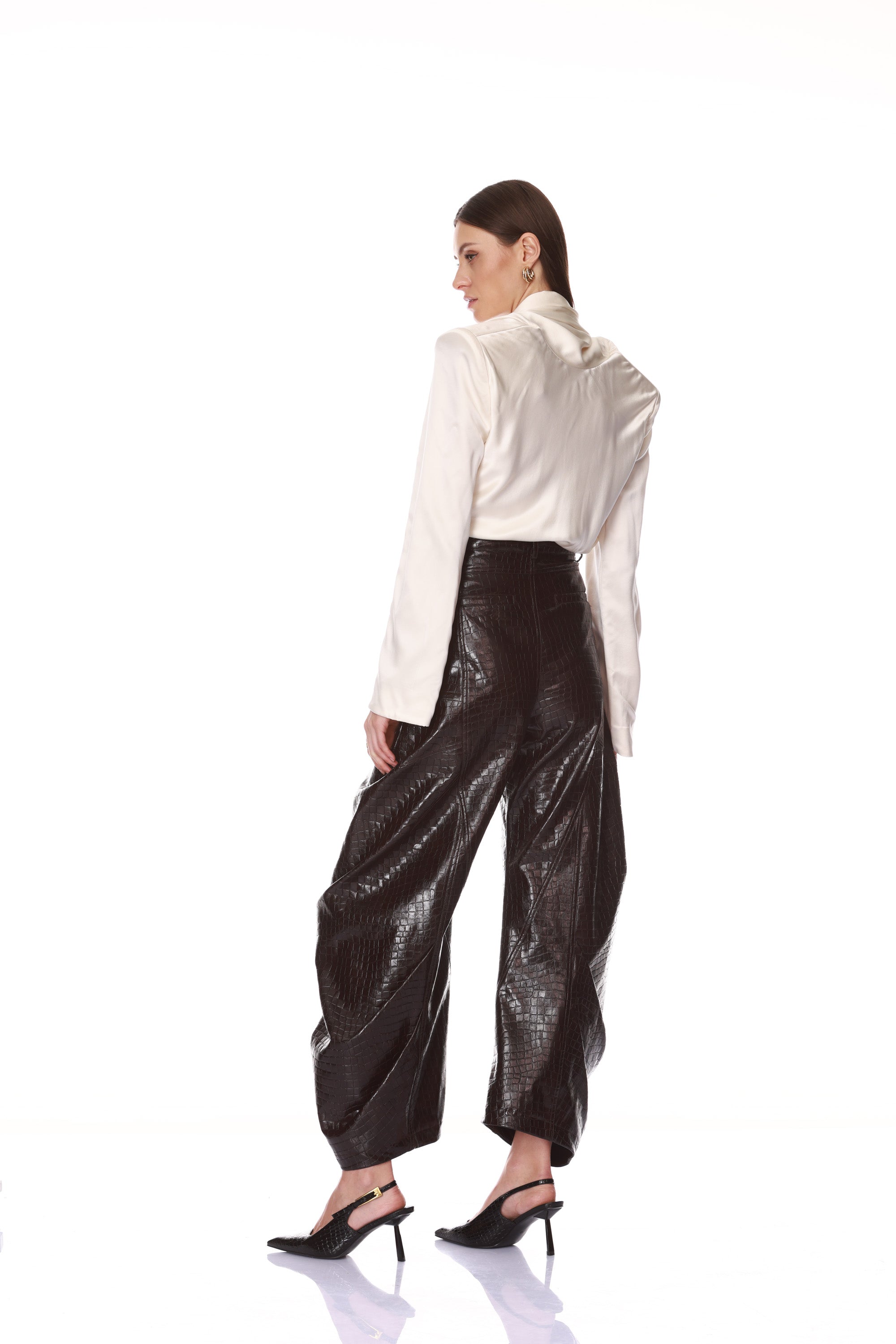 Bronx and Banco Vegan Croc Embossed Horseshoe Pant spodnie