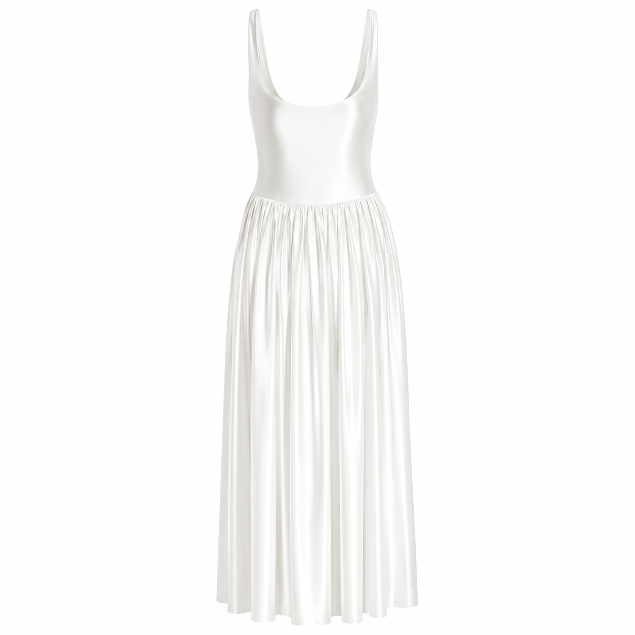 Delfi Collective Oriana sukienka ivory maxi satyna