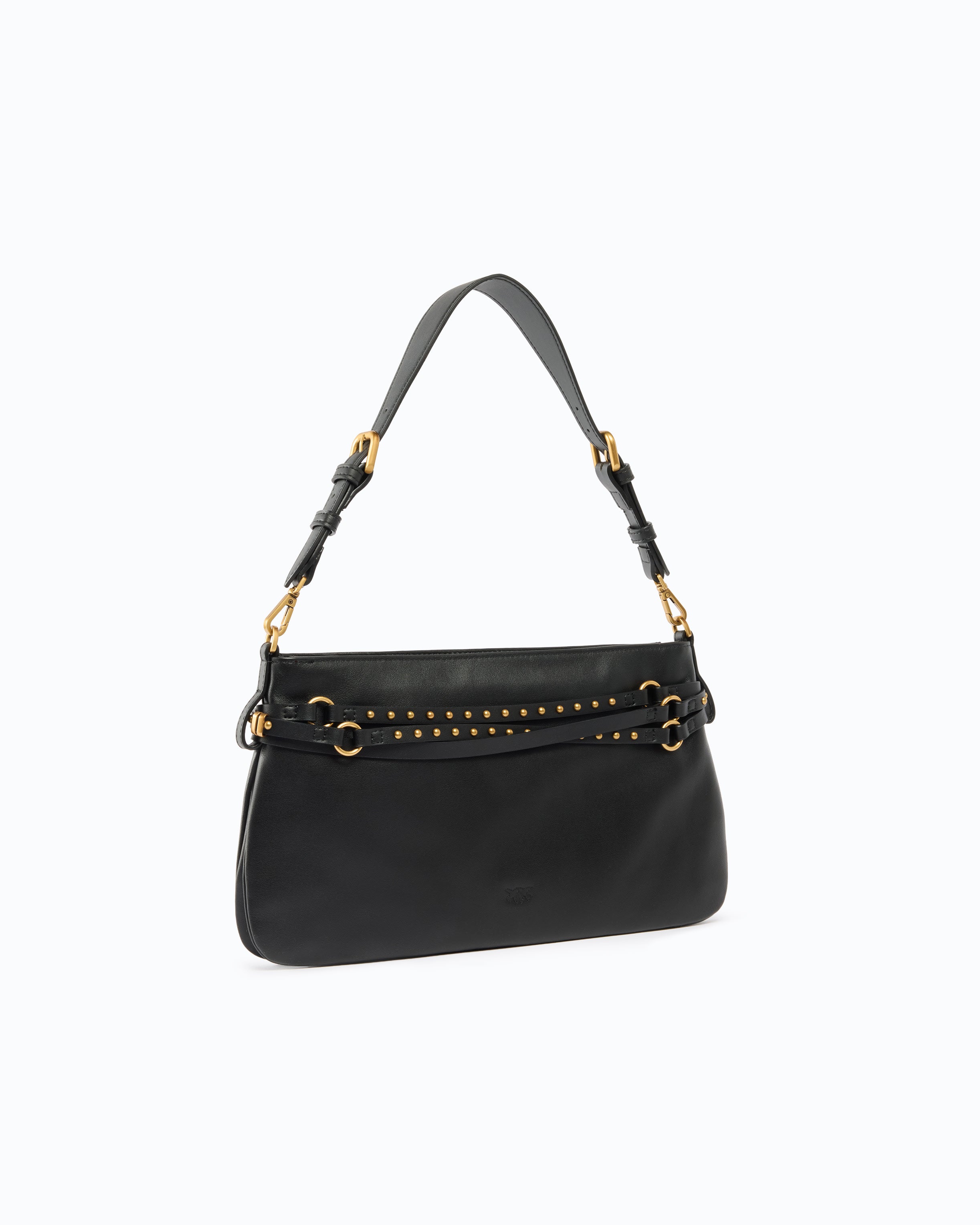 Pinko Belt Bag torebka skórzana czarna średnia