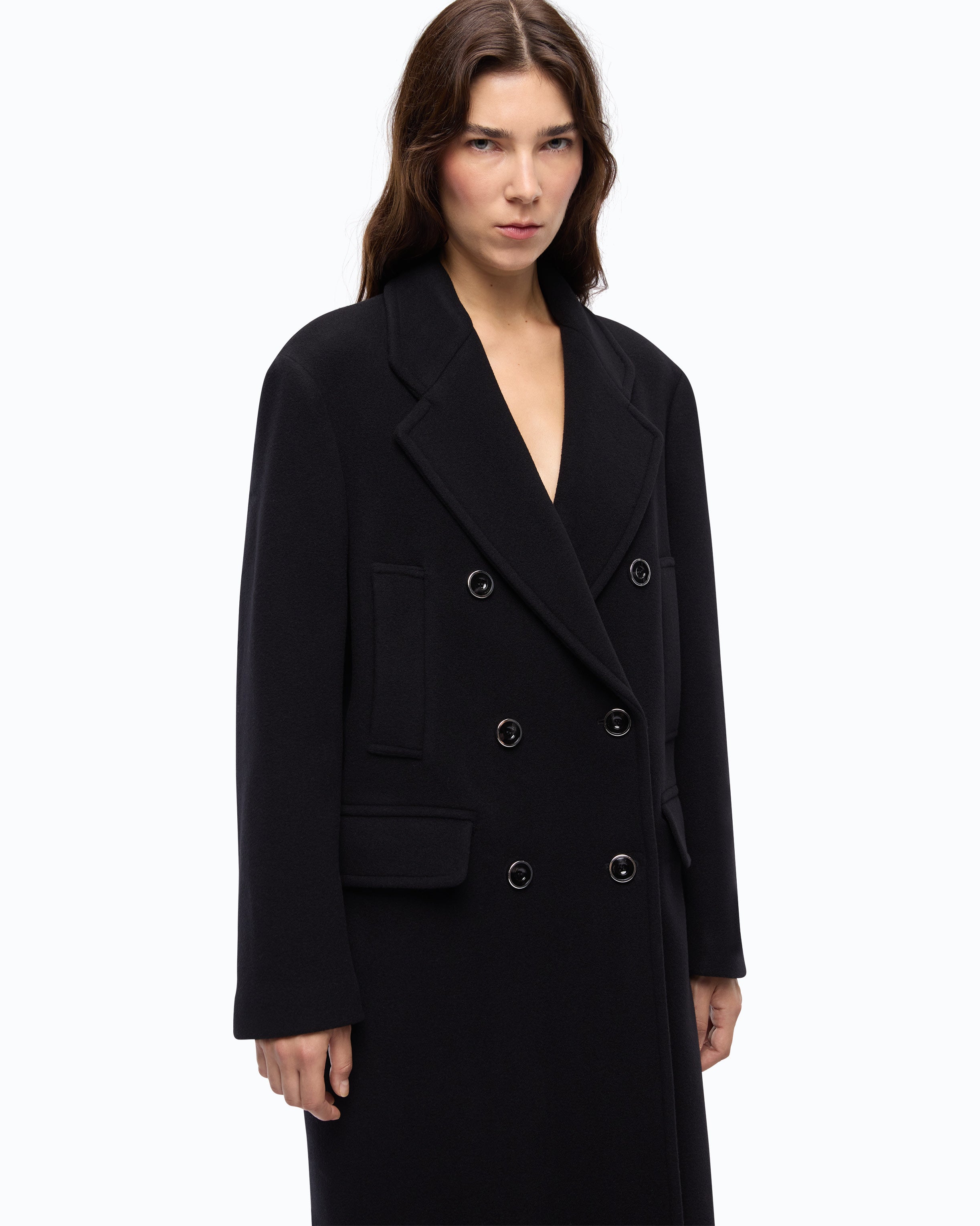 Pinko Covent Coat płaszcz wełniany długi czarny