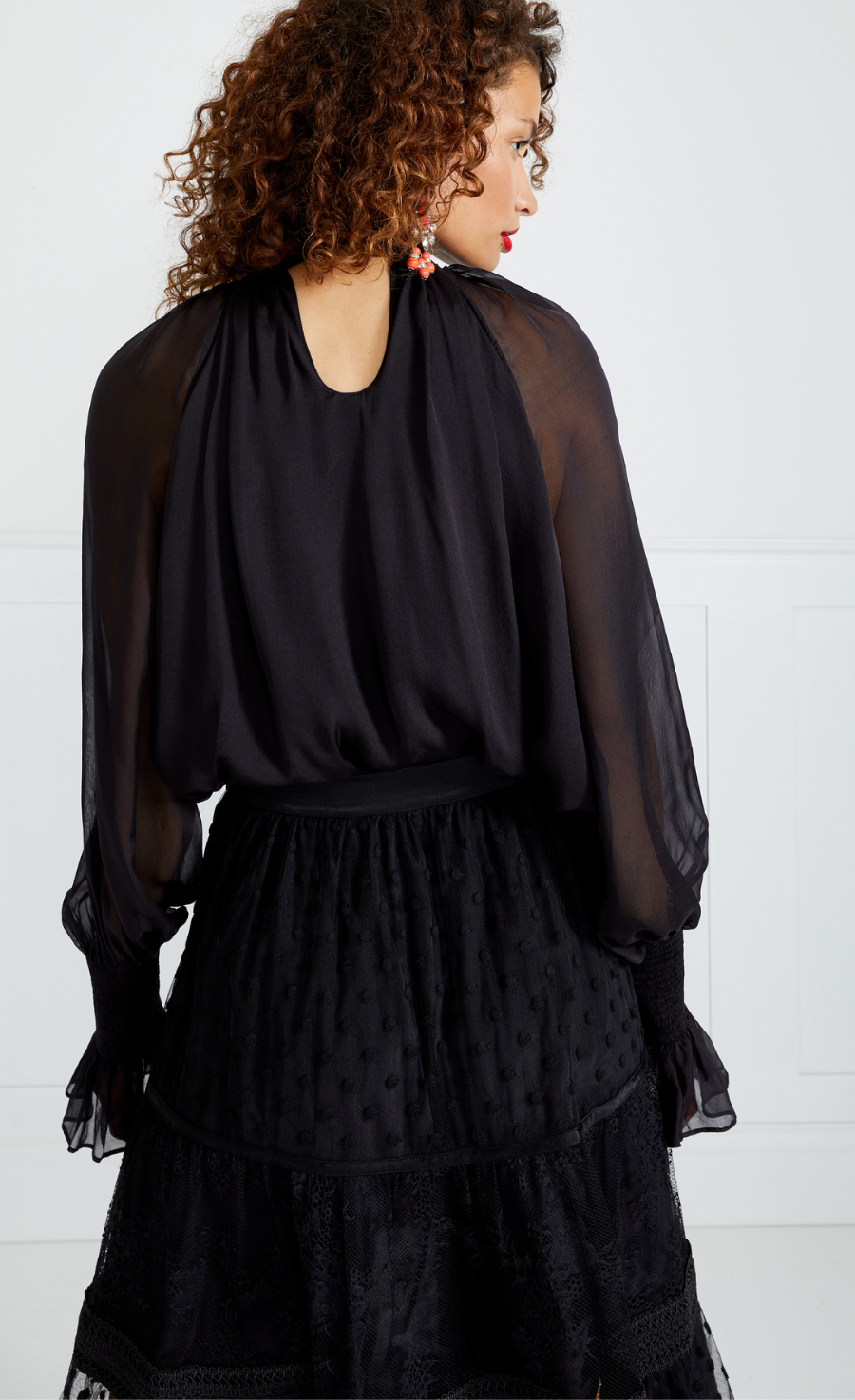 Temperley London Quintette bluzka jedwabna czarna