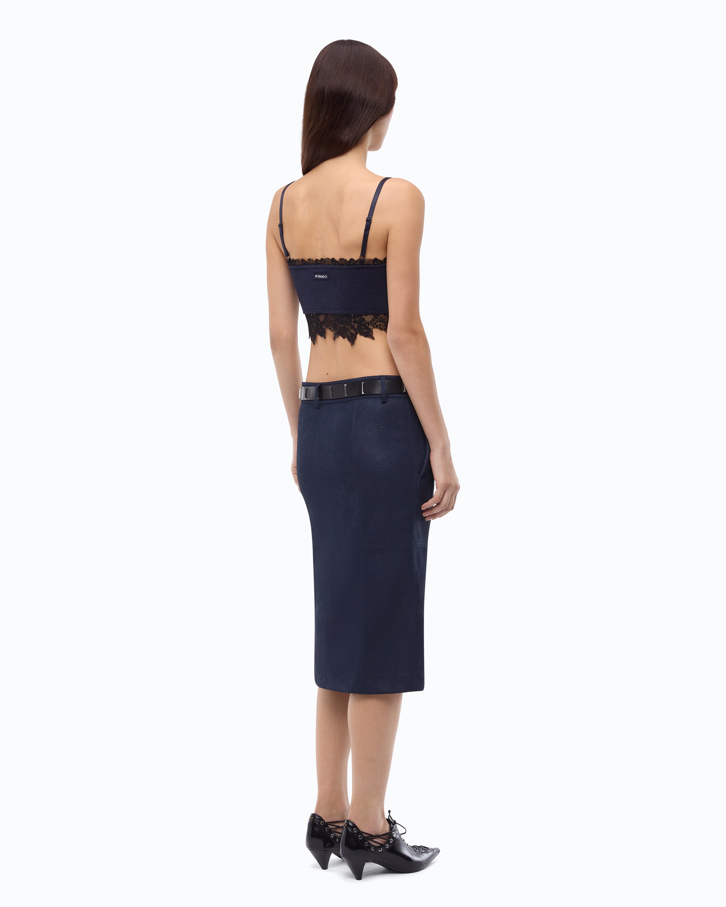 Pinko Bramito Bra bralette koronkowy niebieski