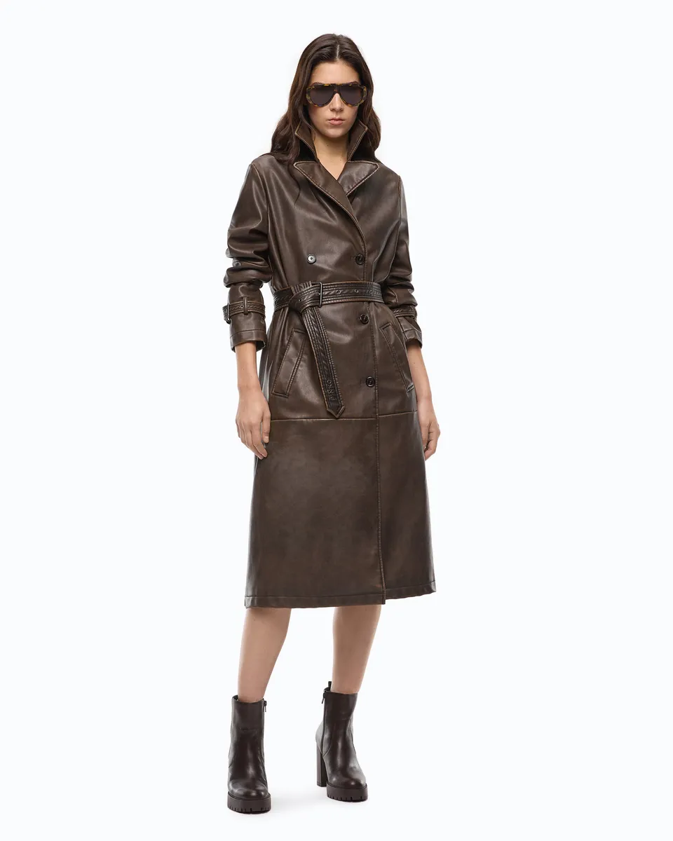 Pinko Tamerice Trench płaszcz trencz brązowy vintage