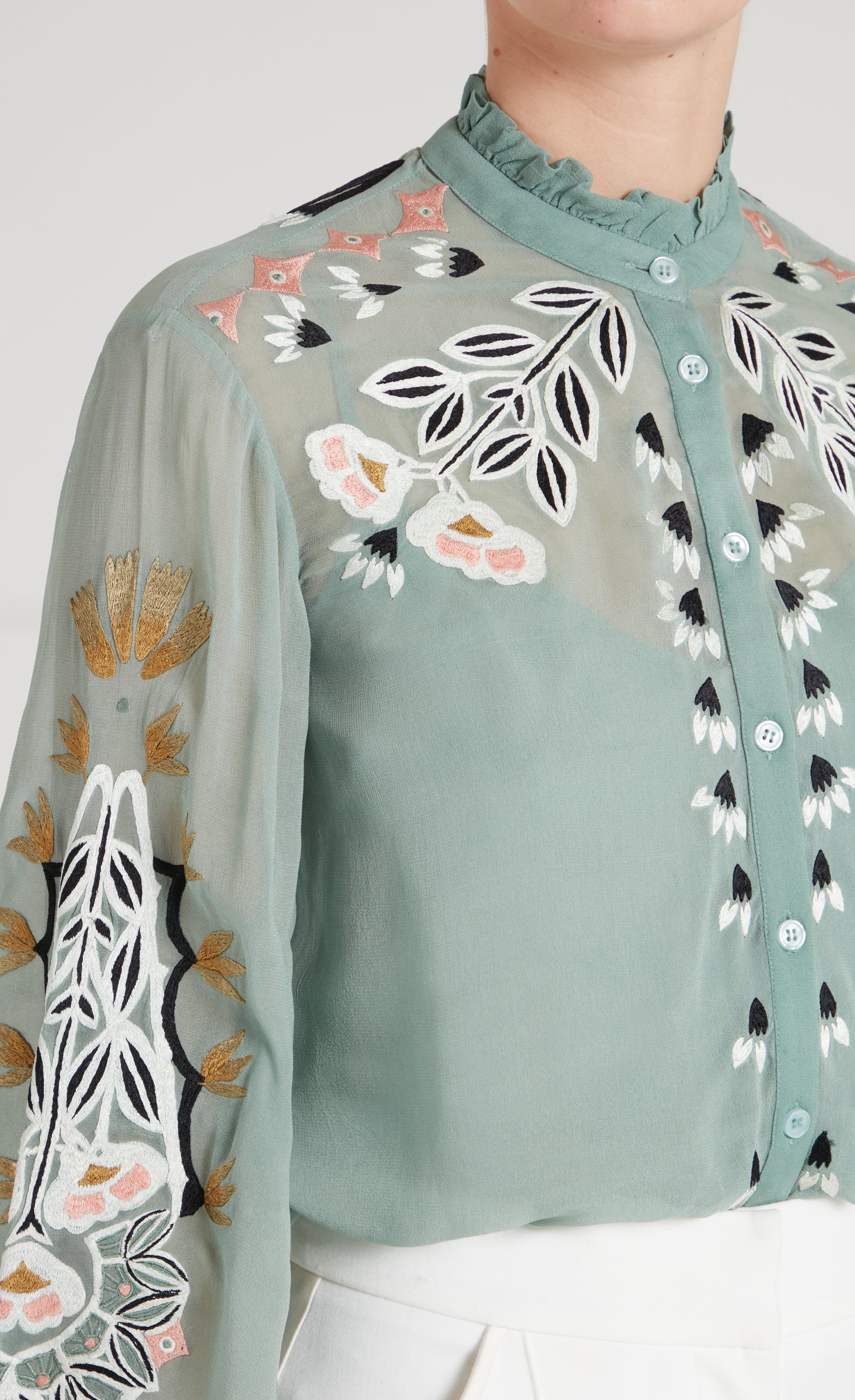Temperley London Rosalba koszula jadeit haft