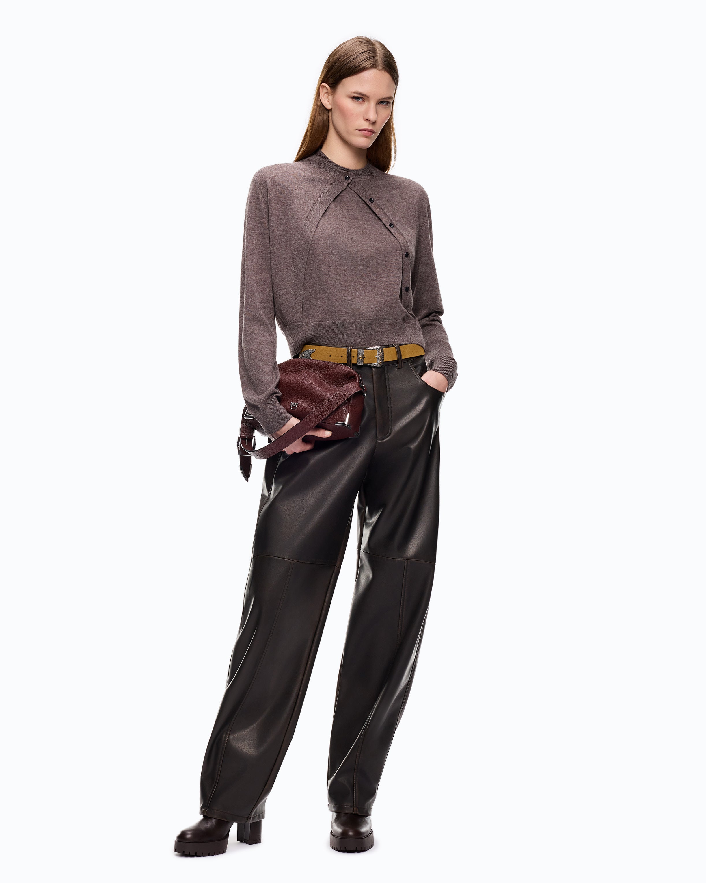 Pinko Tallin Cardigan sweter wełniany z kardiganem