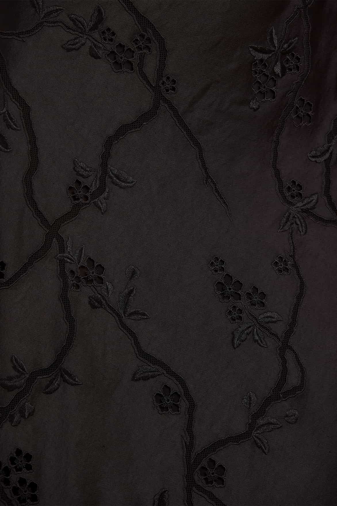 Needle & Thread Cherry Blossom Satin suknia czarna haft