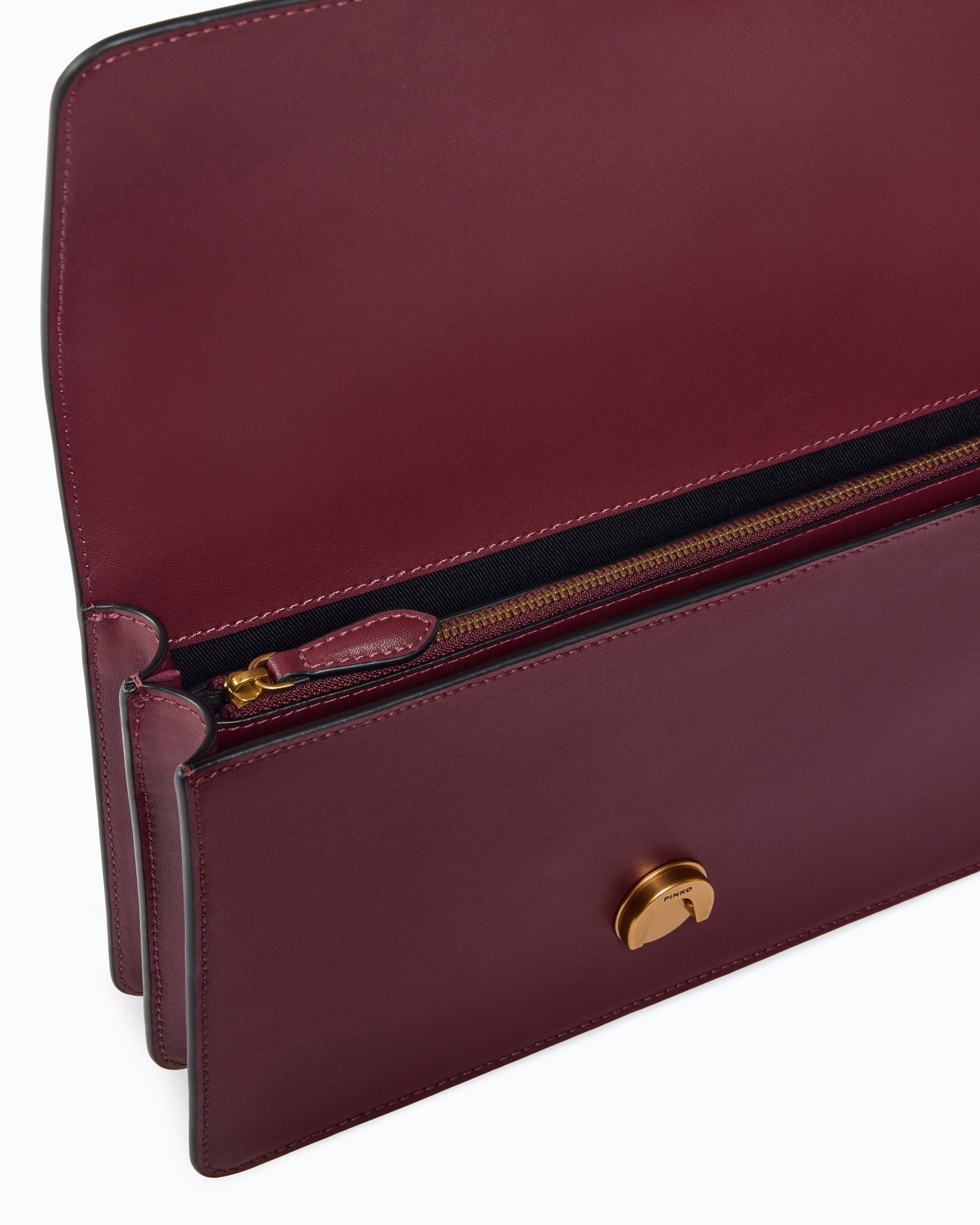 Pinko Love Bag One torebka skórzana brązowa