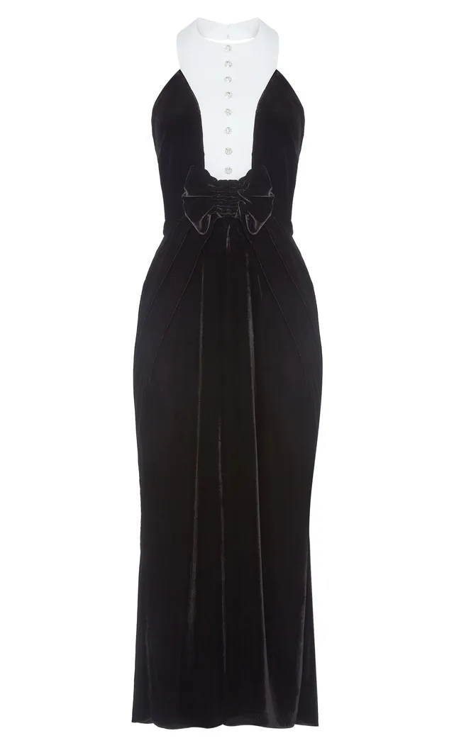 Temperley London Ashcombe sukienka wieczorowa czarna midi