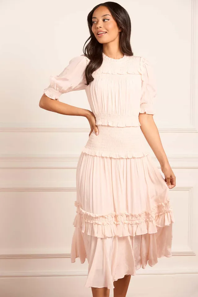 Needle & Thread Emilia Crepe Ballerina Dress sukienka różowa