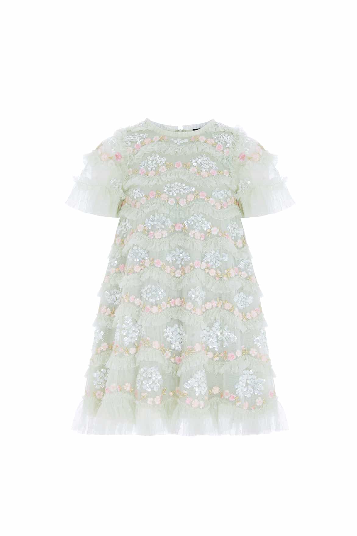 Needle & Thread Daisy Wave Kids Dress sukienka zielona