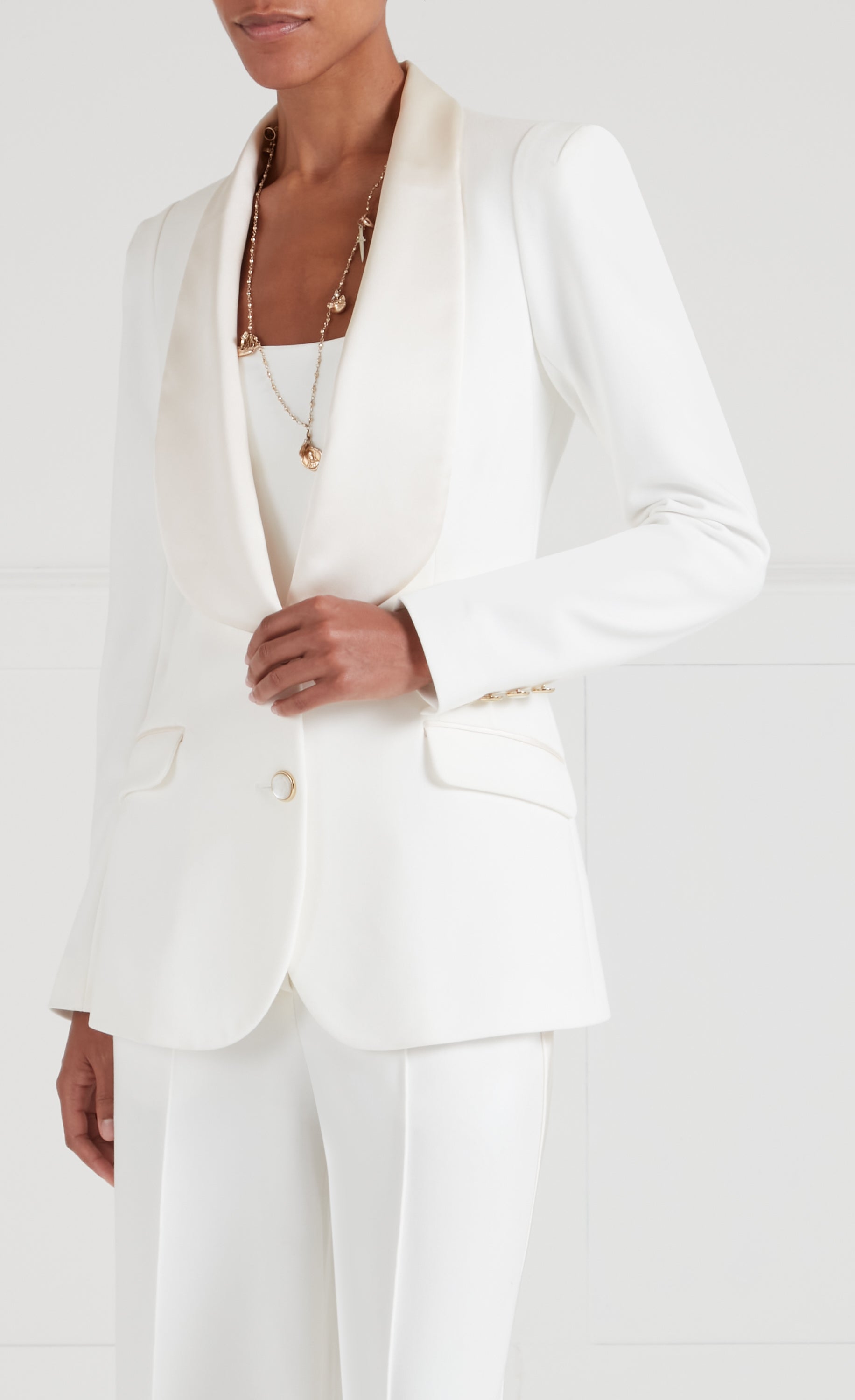 Temperley London Nyx marynarka garniturowa ivory