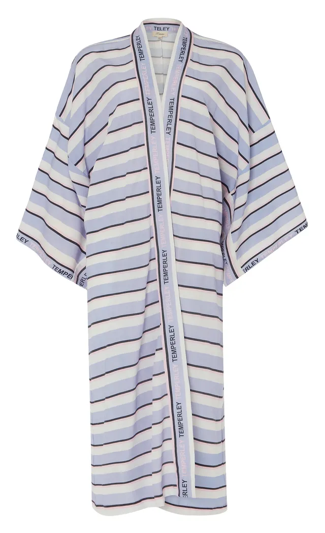 Temperley London Dominique kimono blue mix lyocell