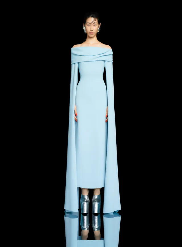 Solace London Nuri maxi sukienka wieczorowa Arctic Blue
