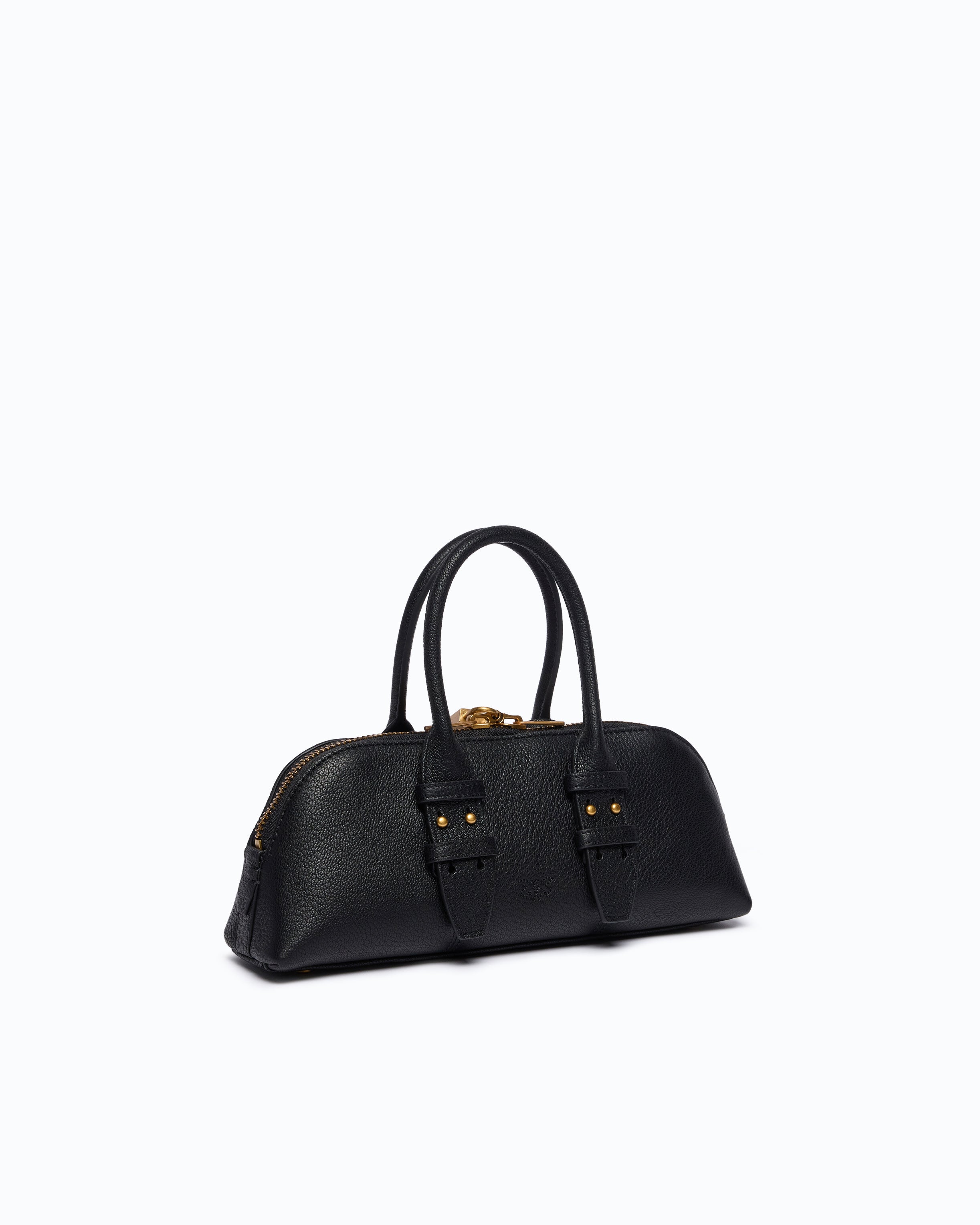 Pinko Escape Bag torebka skórzana czarna mała bowling