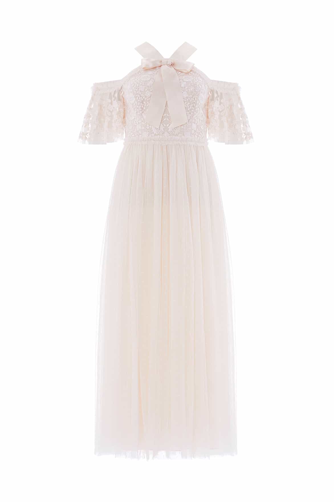 Needle & Thread Primrose Bodice Ankle Gown suknia kremowa haft